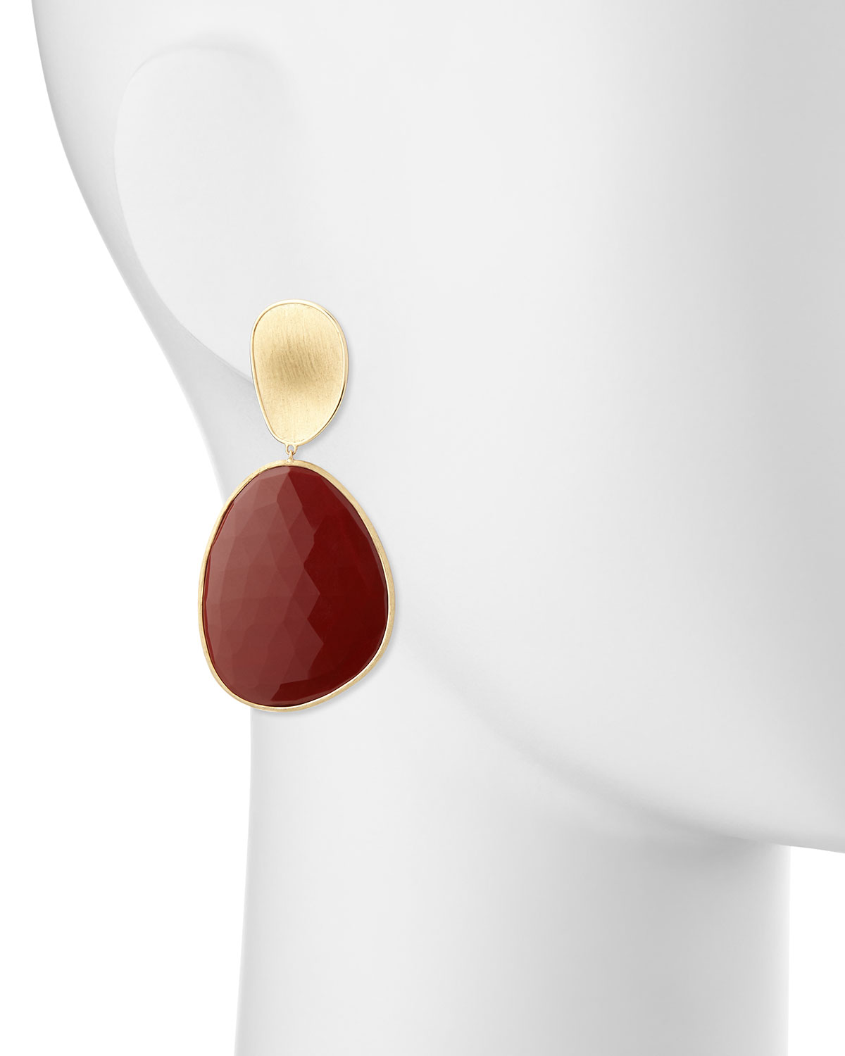 Lunaria Red Jasper Single Drop Earrings