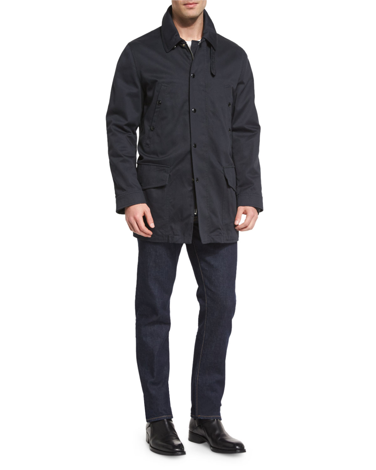 3-in-1 Twill Field Coat, Navy