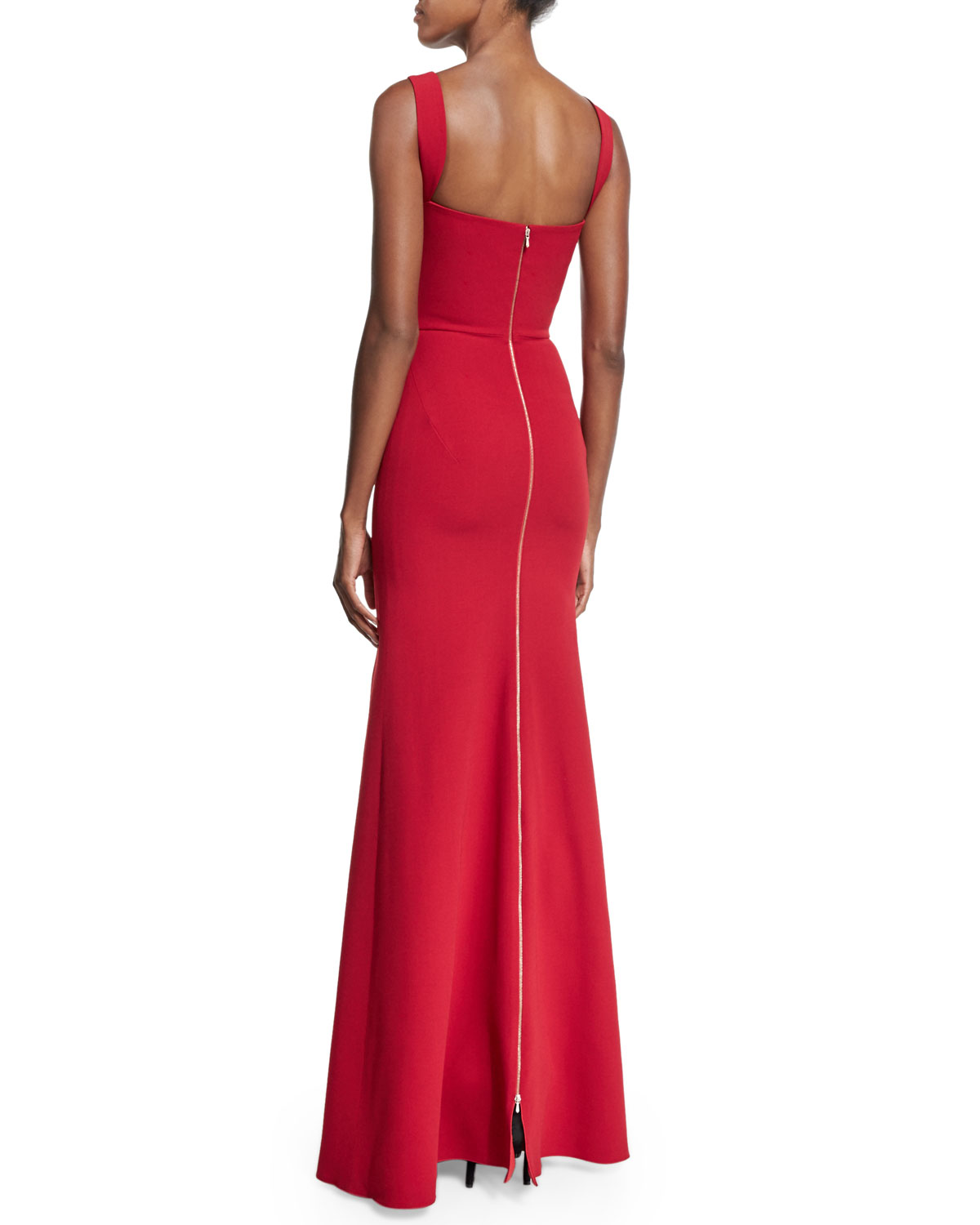 Sleeveless Sweetheart-Neck Mermaid Gown, Red