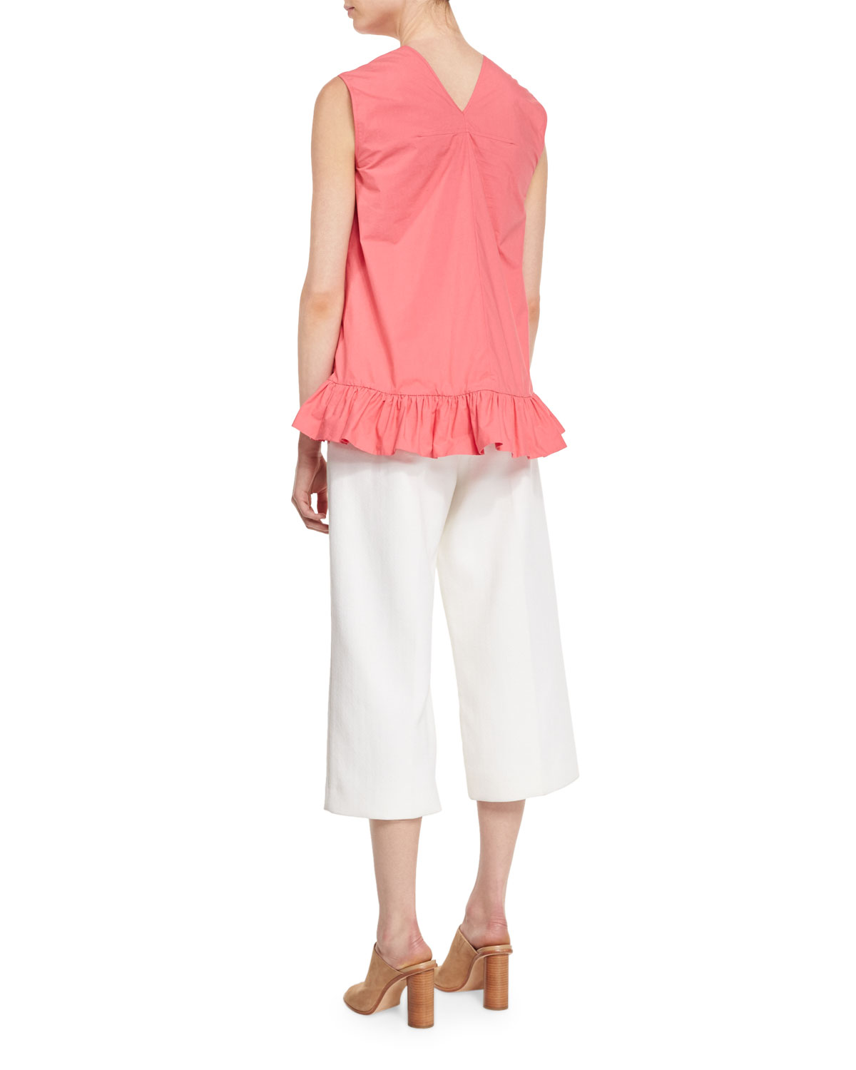 Sleeveless Ruffled-Hem Tunic, Pink Candy