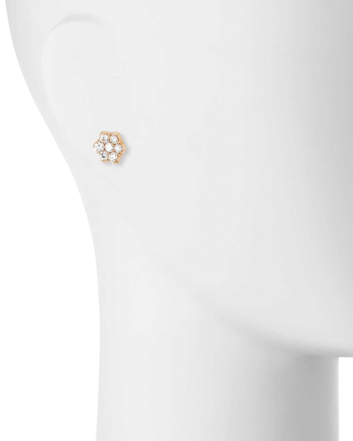 18K Rose Gold & Diamond Floral Stud Earrings