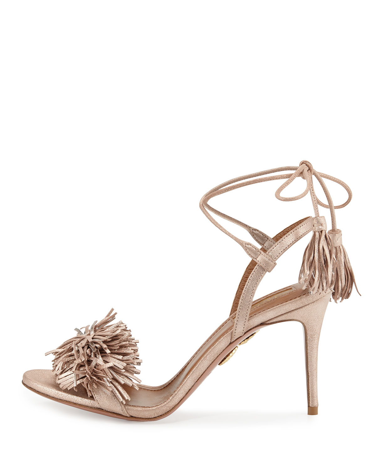 Wild Thing Suede 85mm Sandal, Rose Gold