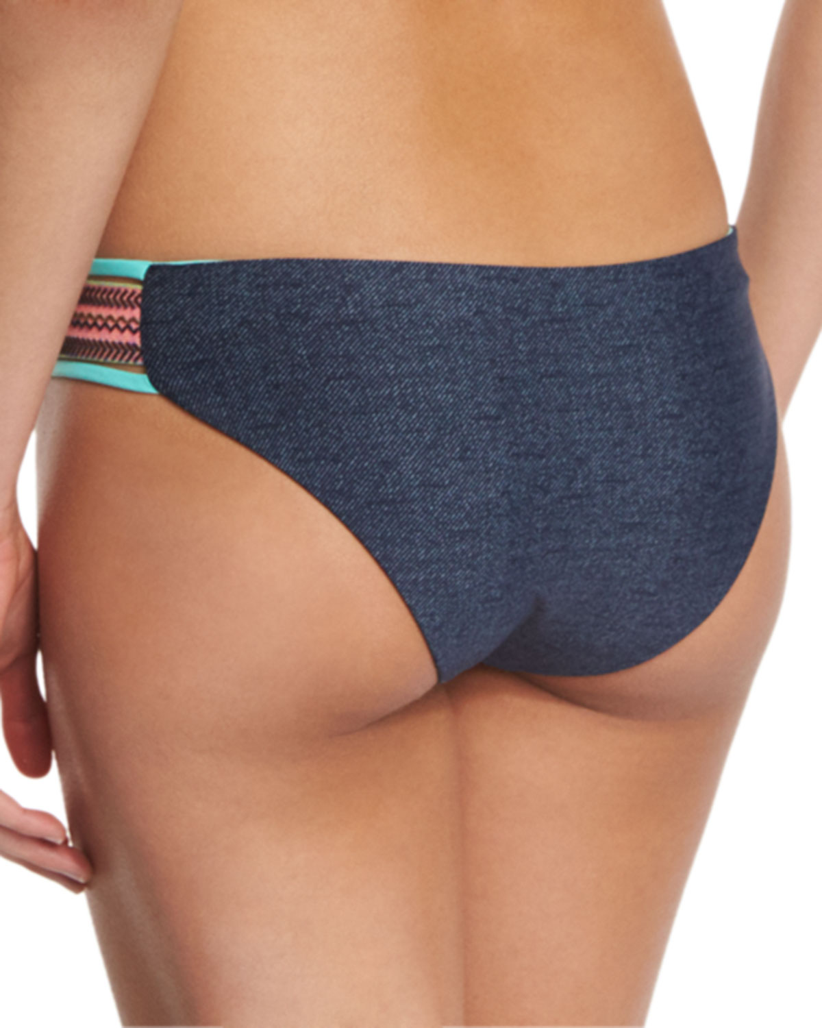 Indian Summer Reversible Swim Bottom, Denim