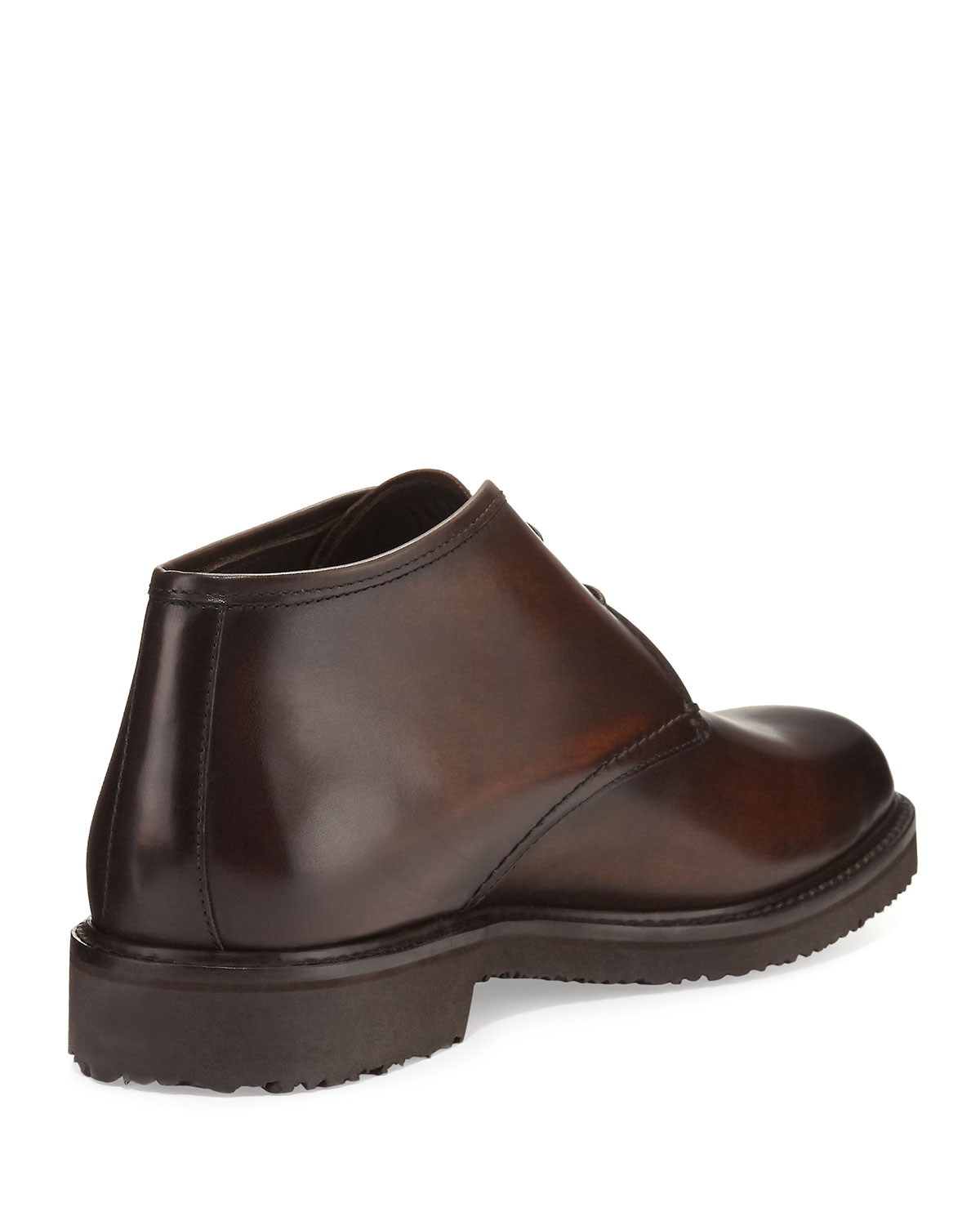 Burnished Leather Chukka Boot, Brown