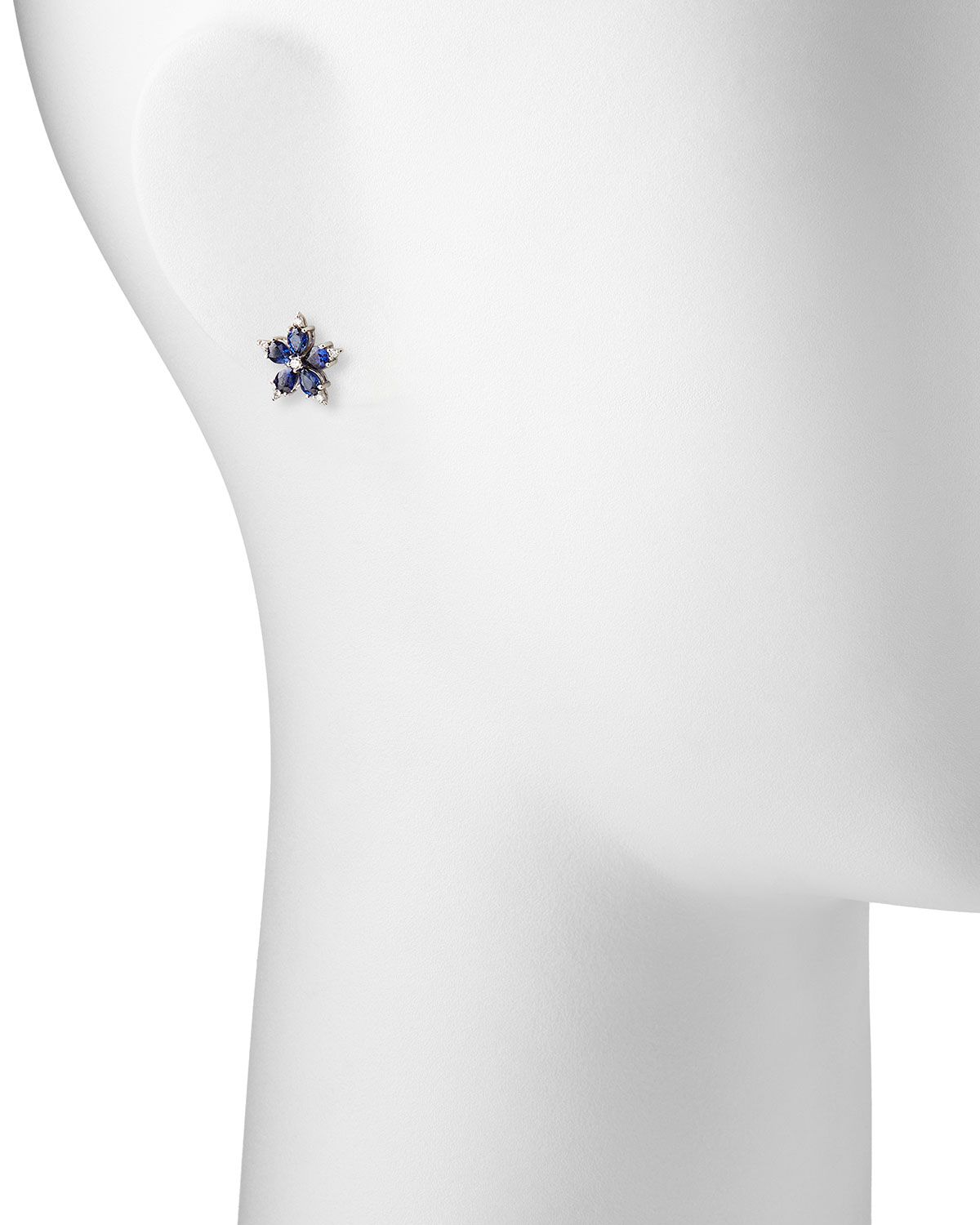 Small Stellanise Blue Sapphire & Diamond Stud Earrings