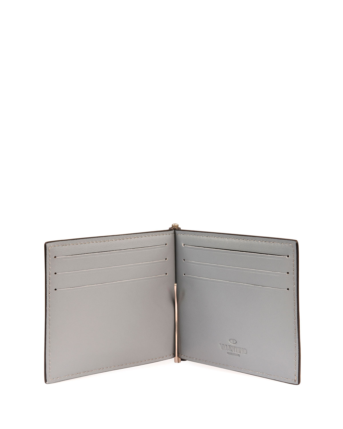 Unfinished Camo Rockstud Leather Money Clip Wallet