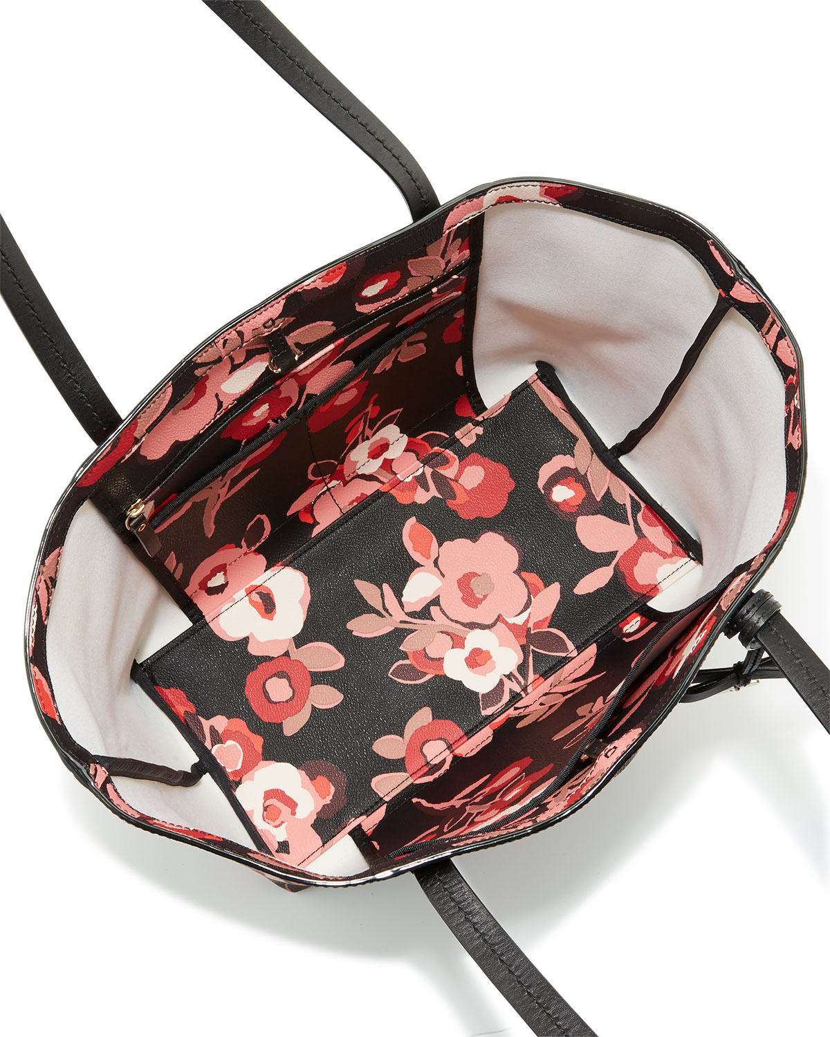 hawthorne lane floral ryan tote bag, black/multi