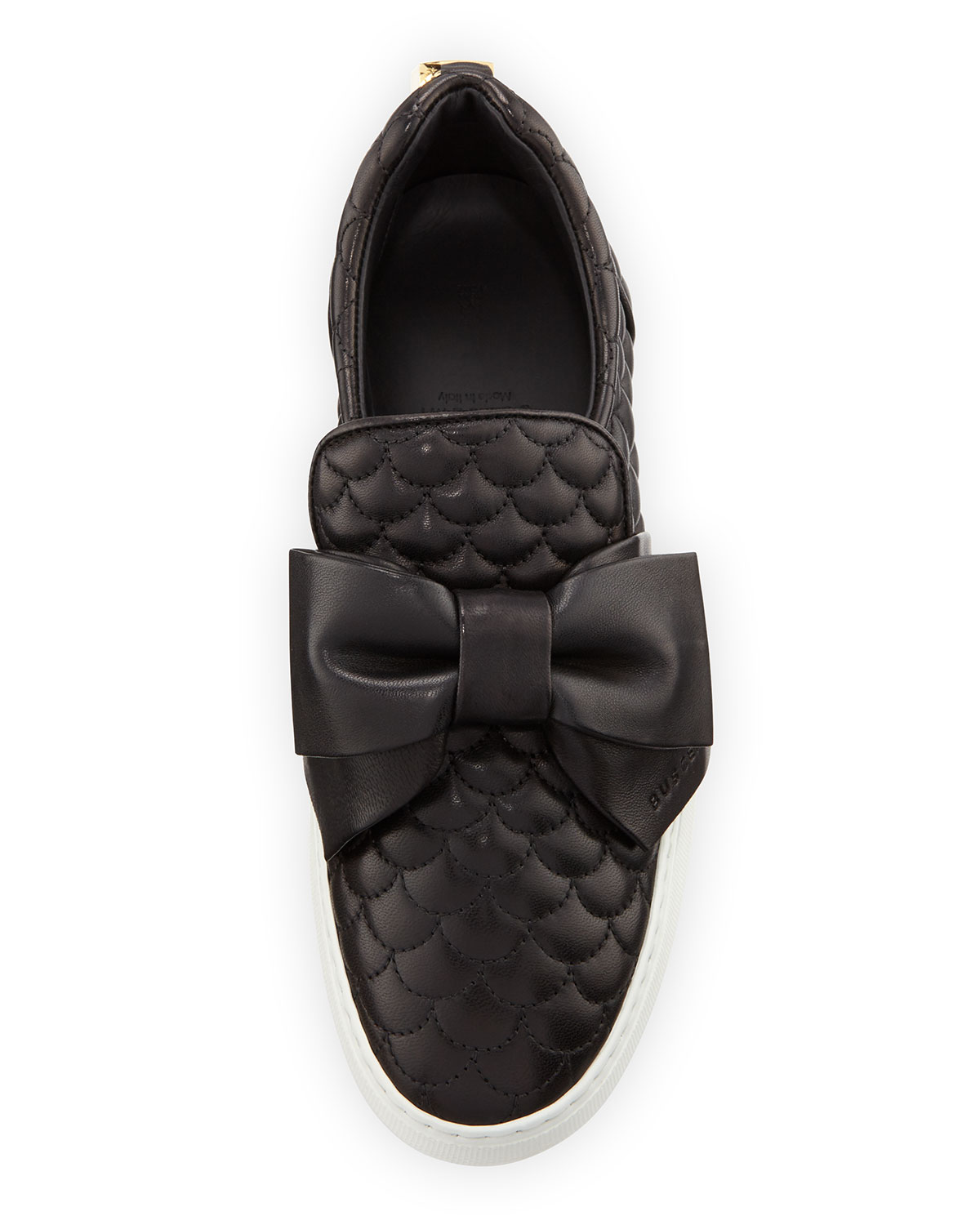 Women's 40mm Quilted Bow Skate Sneaker, Black