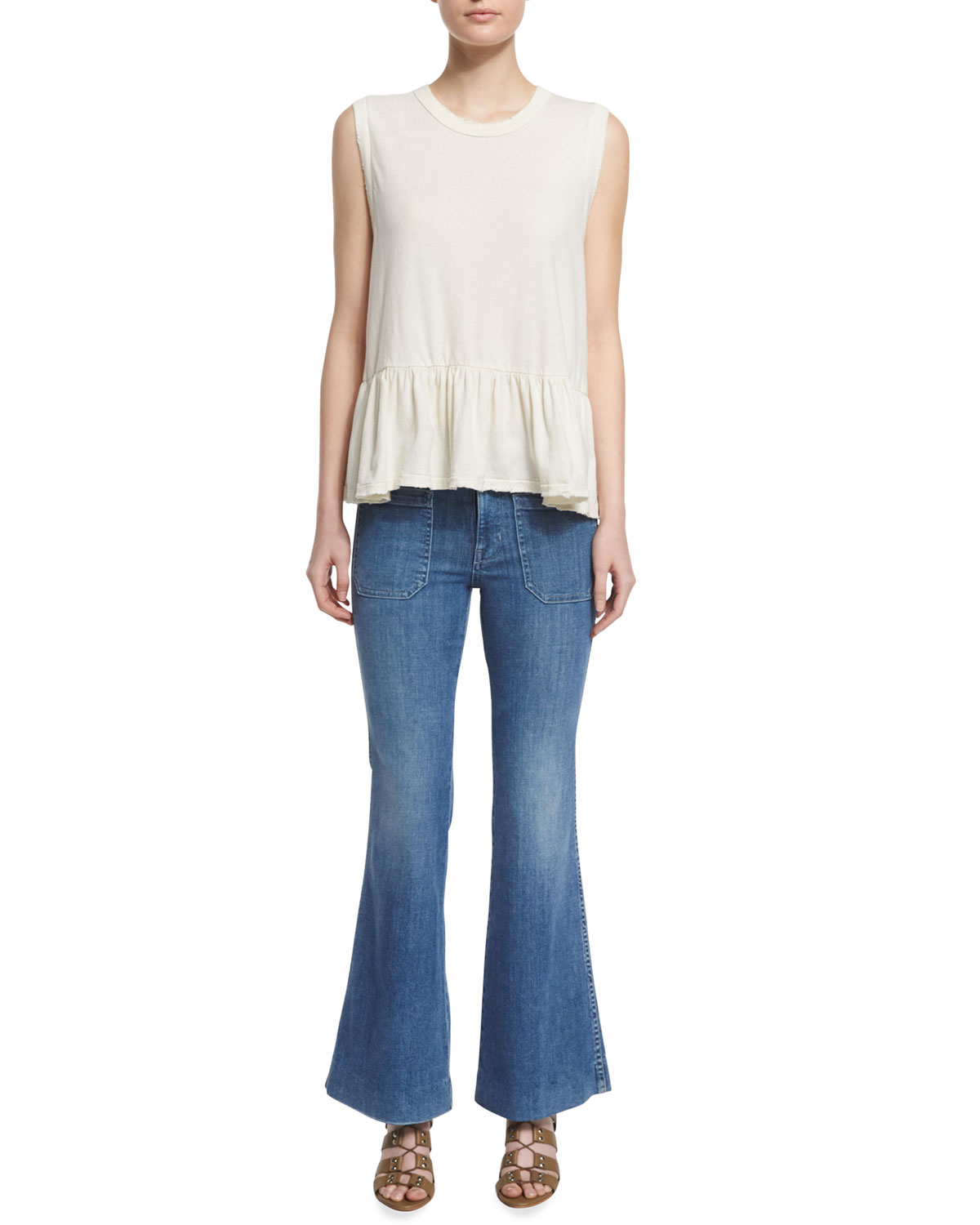 The Mariner Flare-Leg Ankle Jeans, Pacific Blue