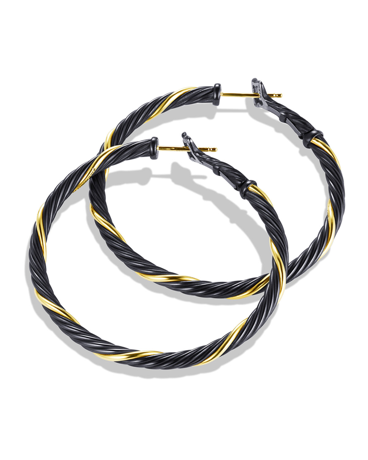 Black & Gold Small Hoop Earrings