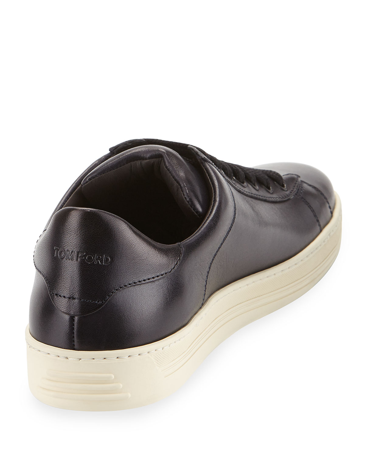 russel calf leather low-top sneaker, navy