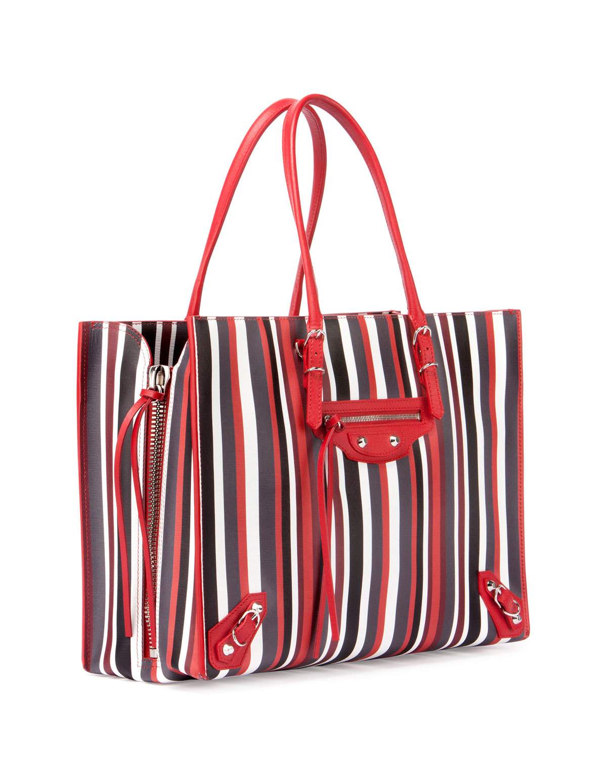 Papier B4 AJ Striped Zip-Around Tote Bag