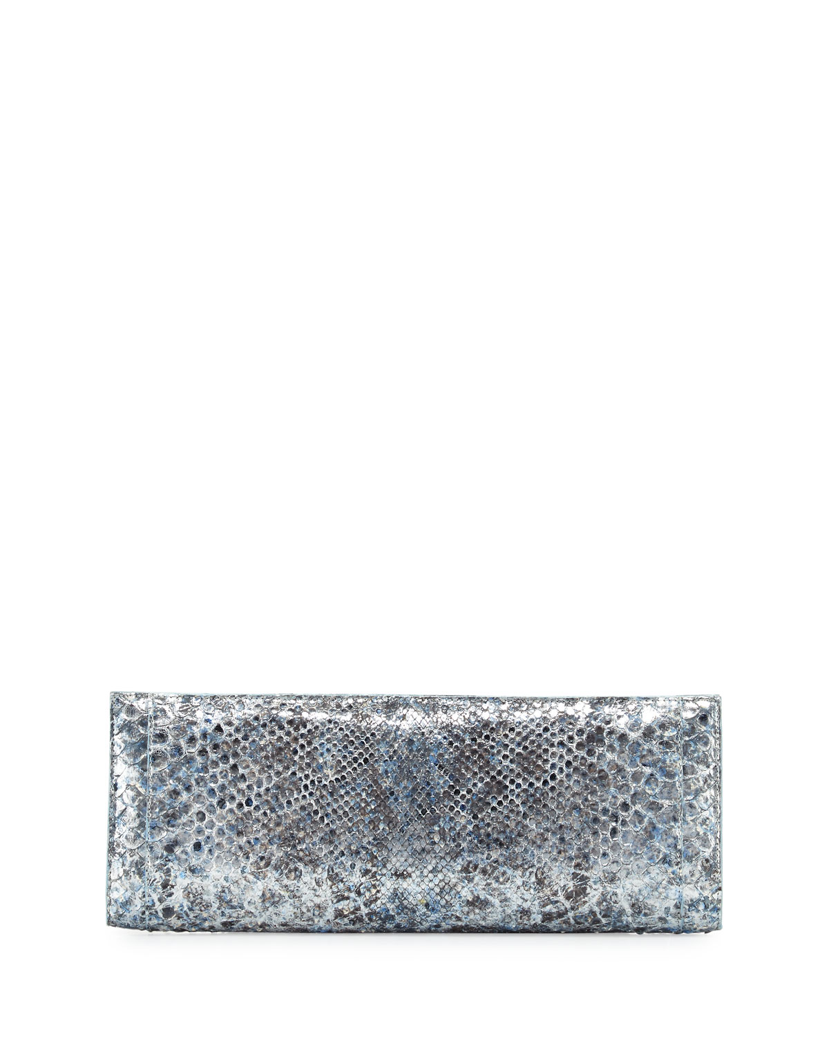 Metallic Python Razor Clutch Bag