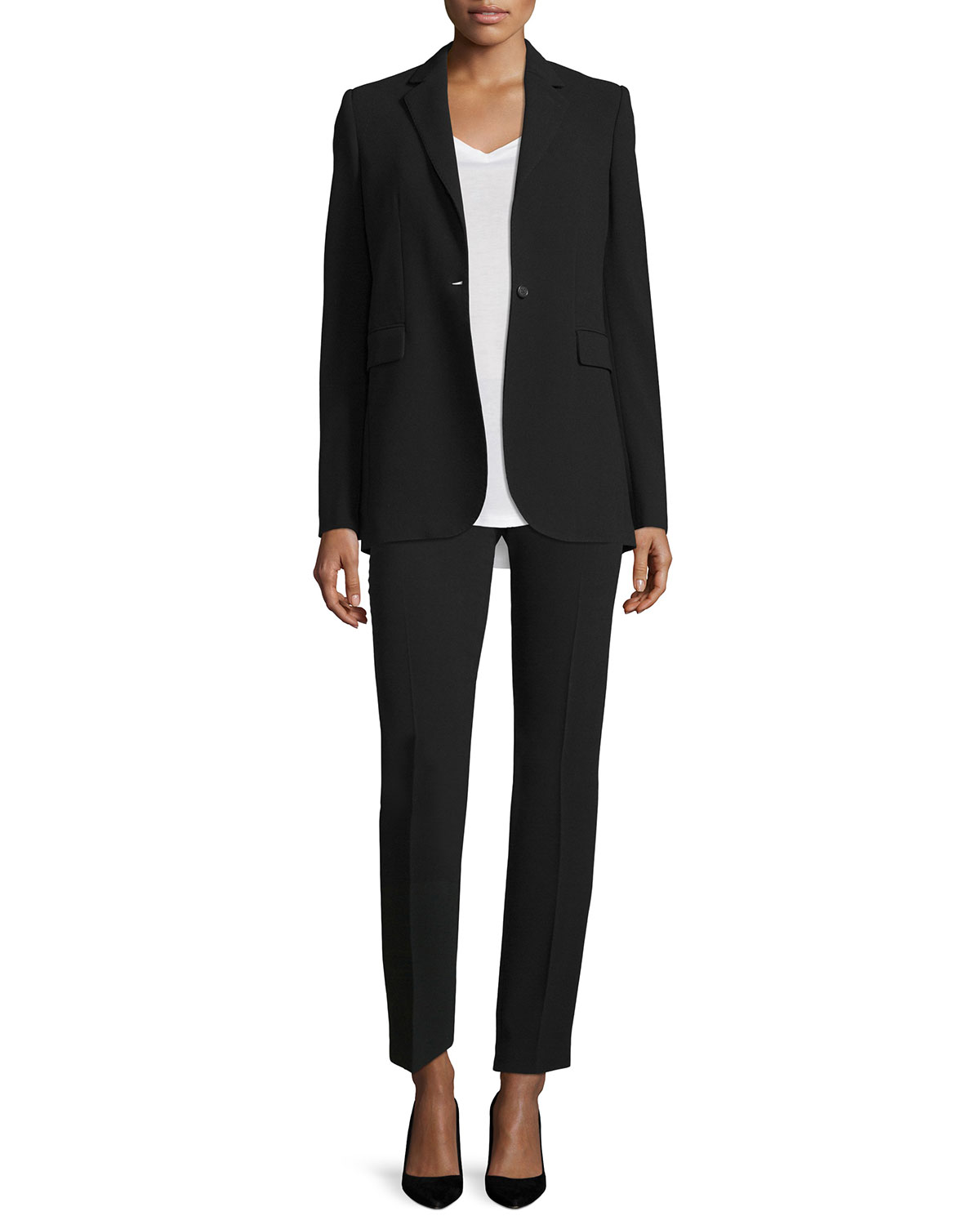 Ben Crepe Ankle Pants, Black