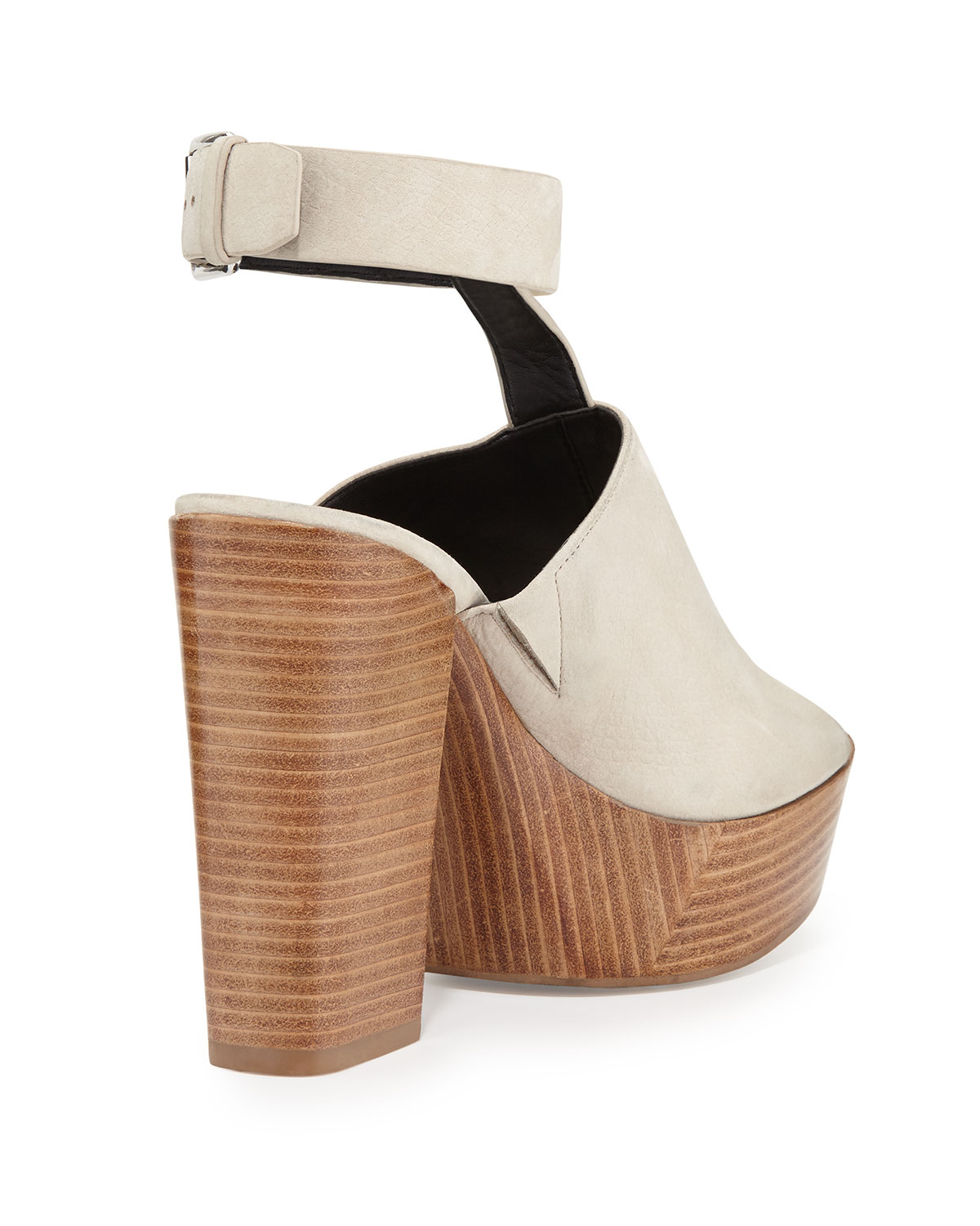 Cece Snake-Embossed Platform Sandal, Stone