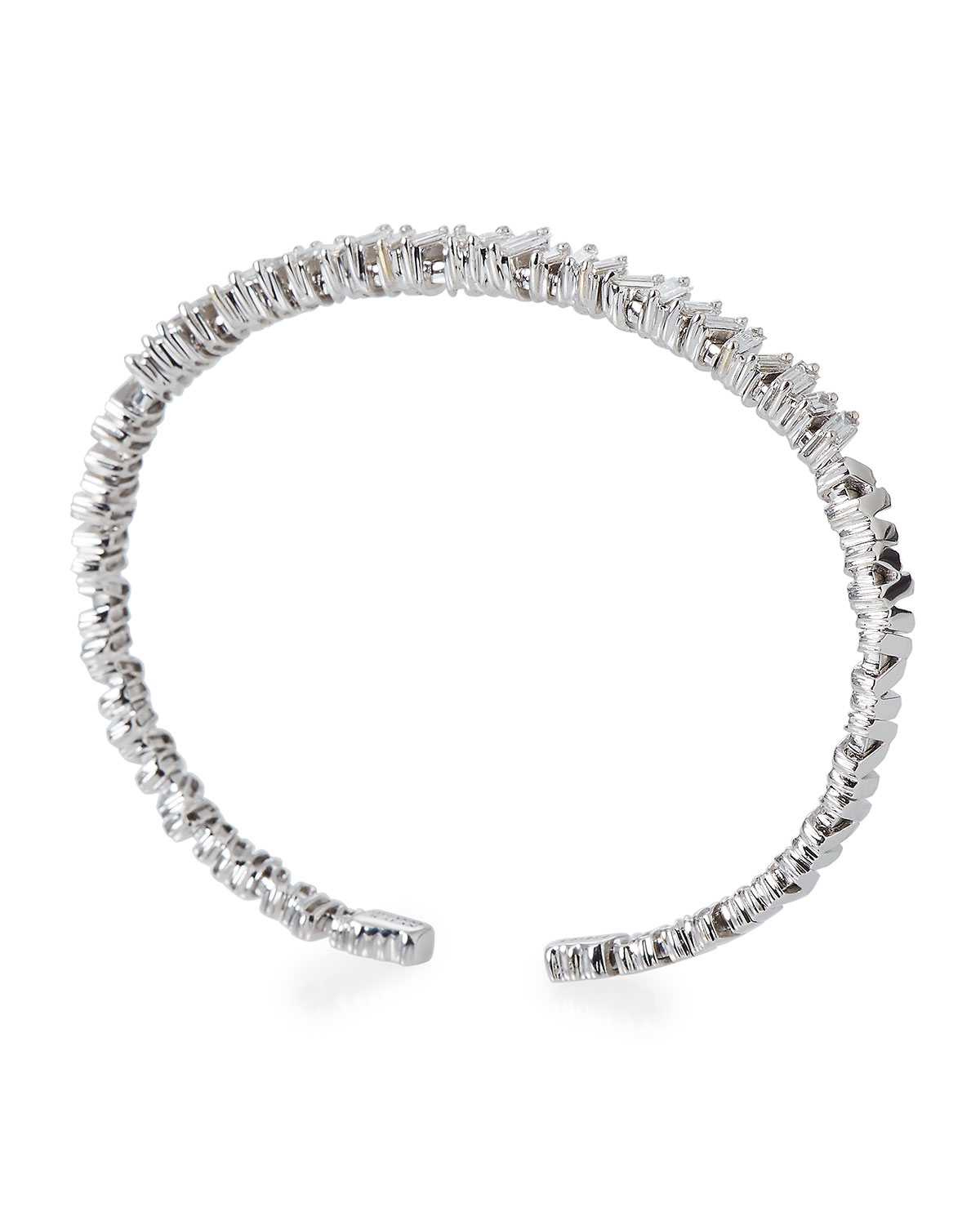 Baguette Diamond Bangle in 18K White Gold