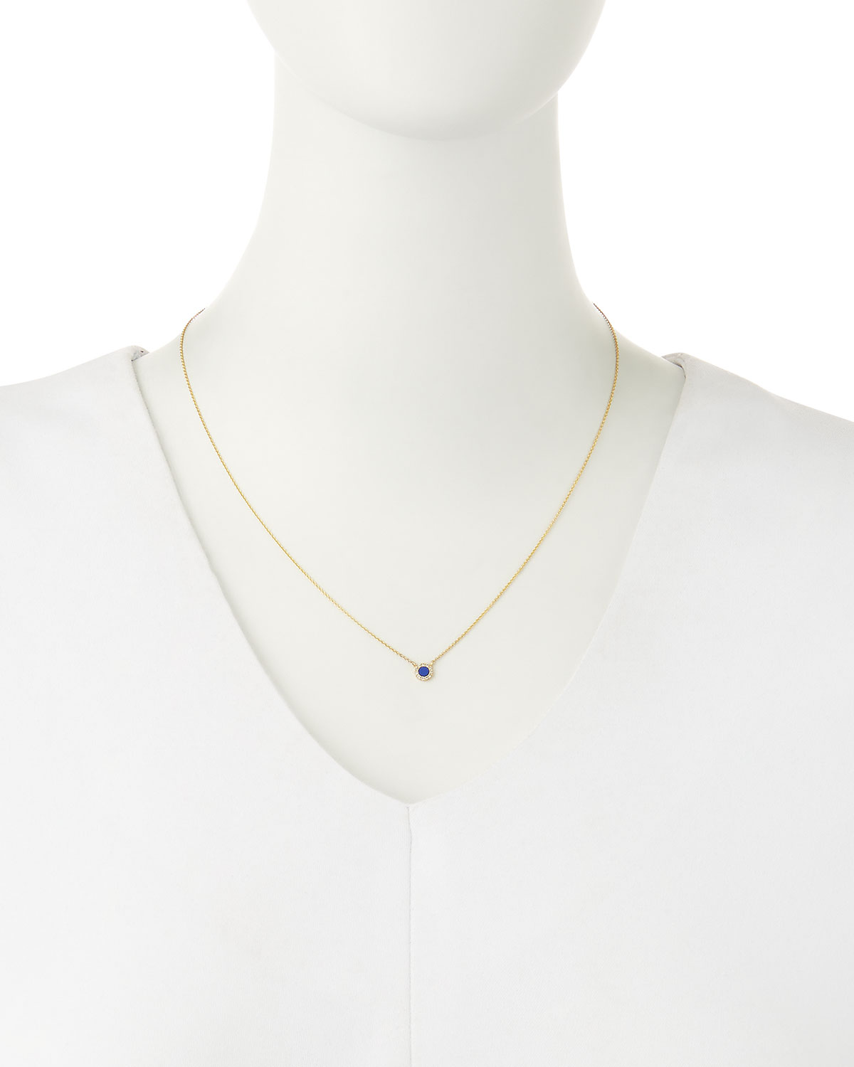 Lapis & Diamond Eye Pendant Necklace