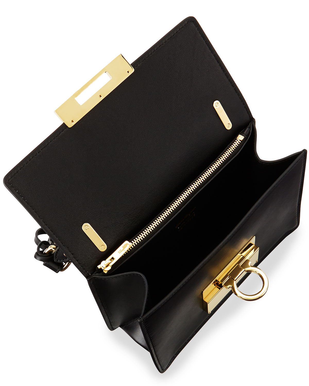 Aileen Small Leather Shoulder Bag, Nero