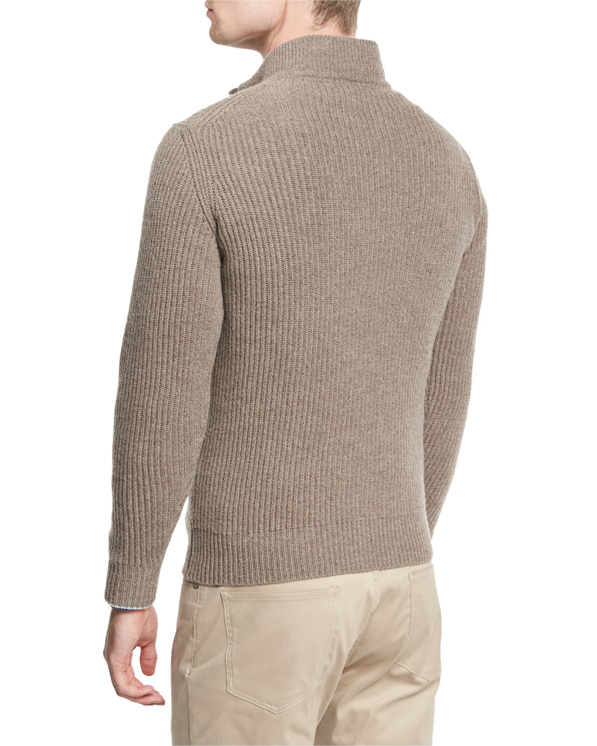 St. Moritz Quarter-Button Pullover, Sandalwood