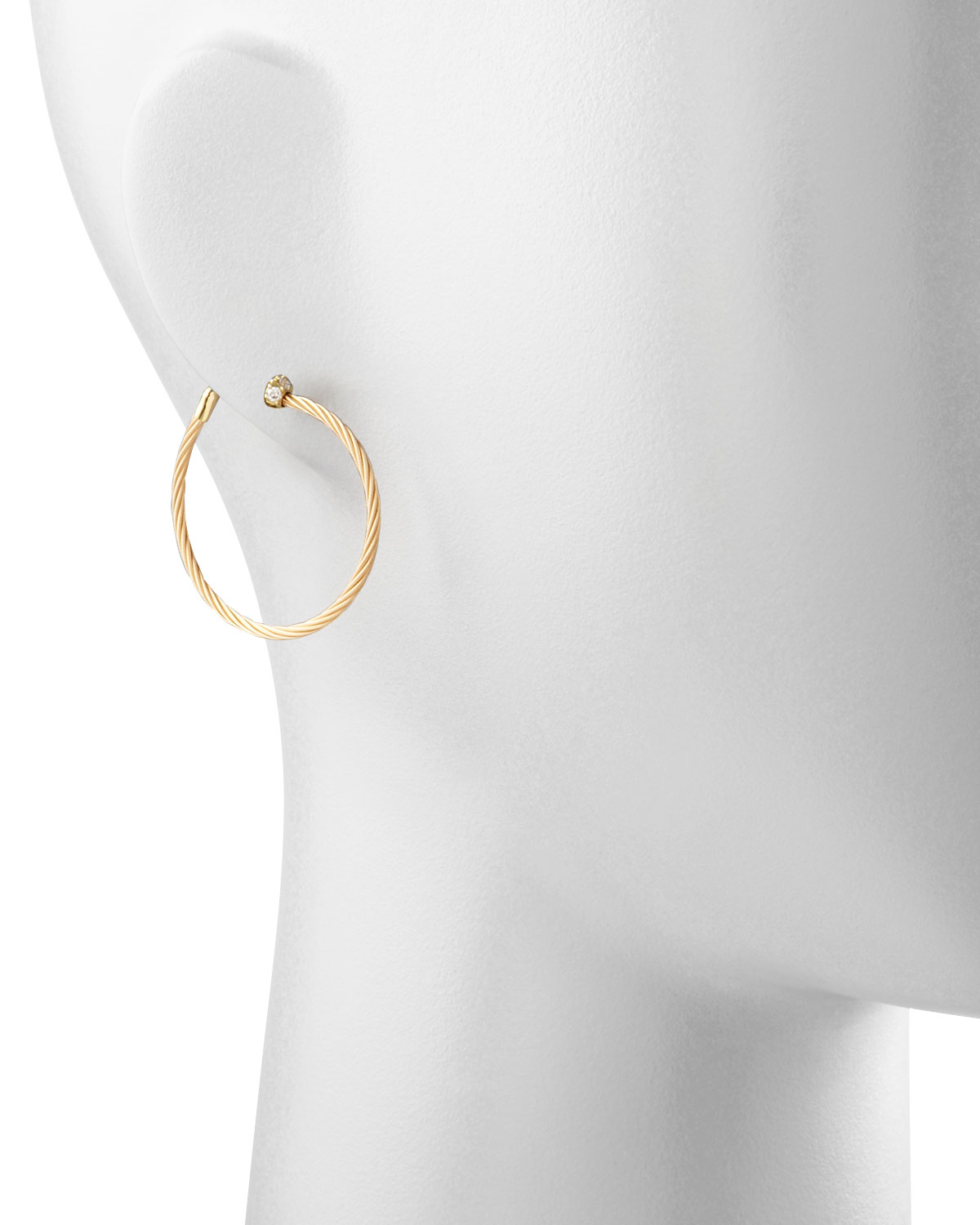 18k Yellow Gold Diamond Cluster Hoop Earrings, 30mm