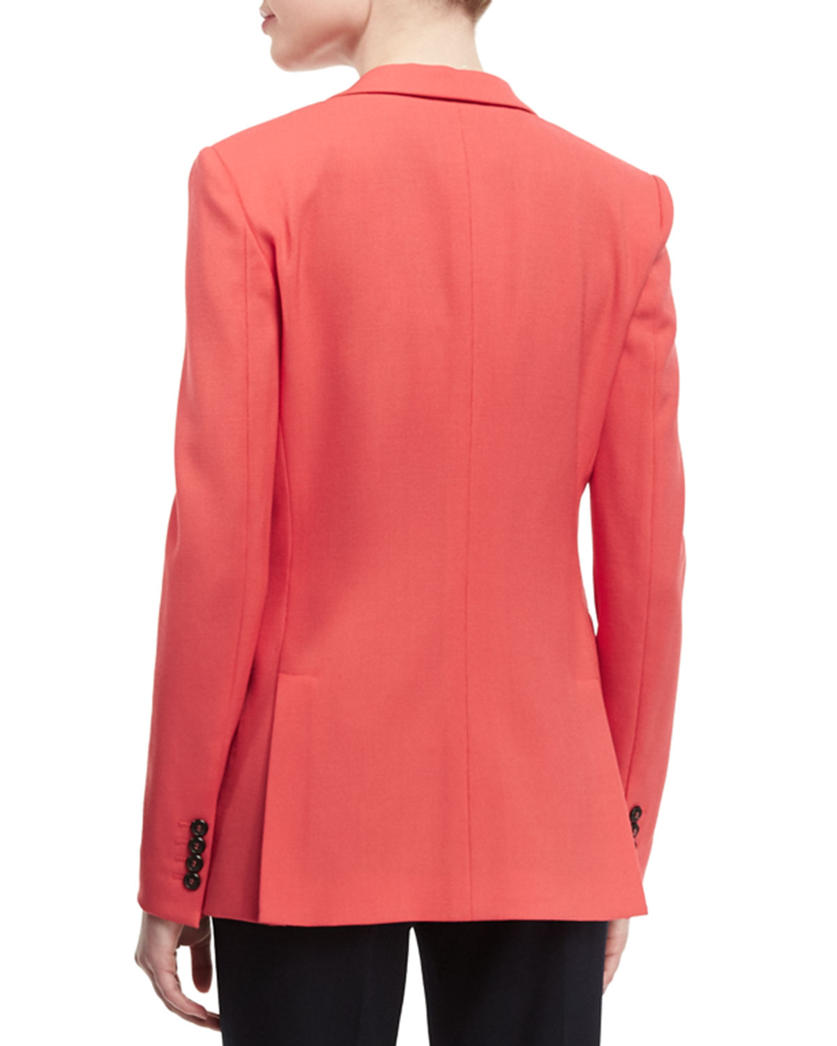 Textured One-Button Slim-Fit Jacket, Matisse Red