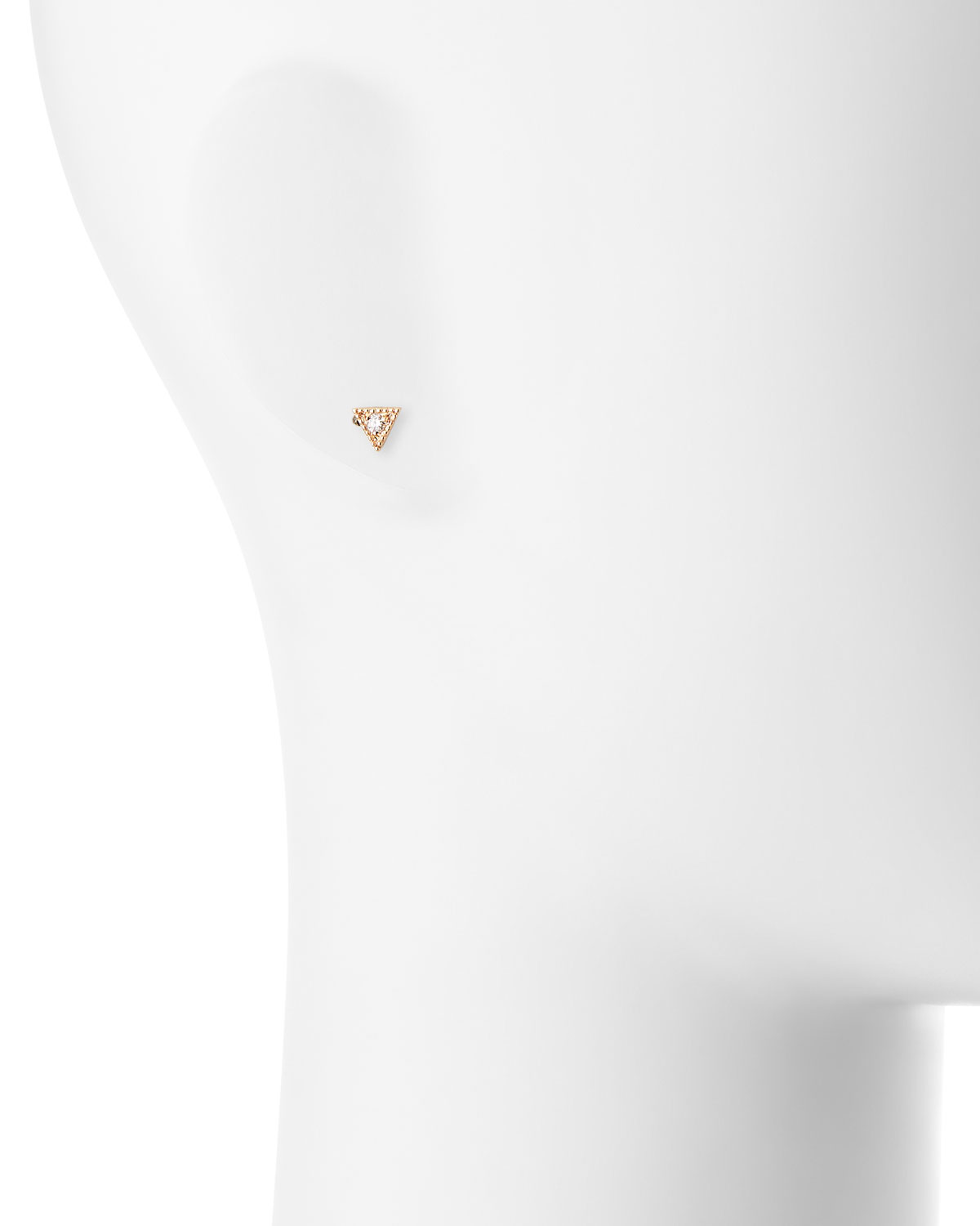 Prom 14K Rose Gold & Diamond Triangle Stud Earring