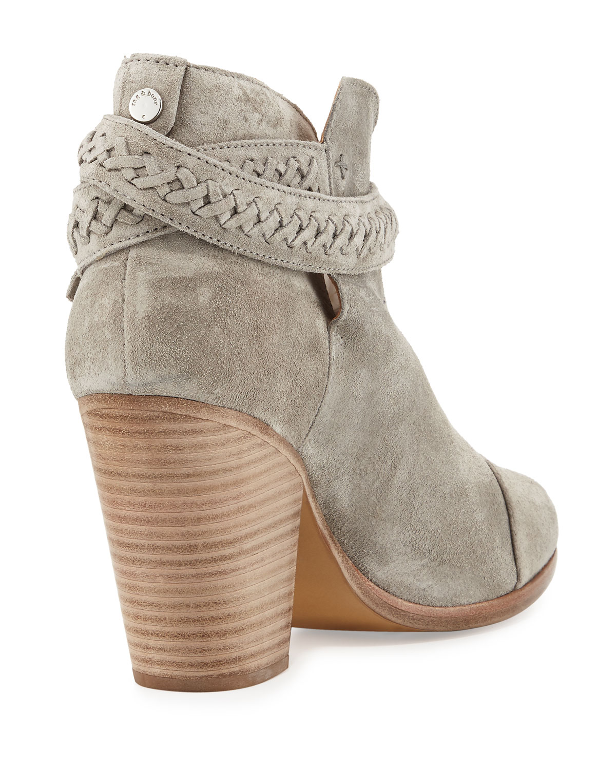 Harrow Belted Suede Ankle Boot, Gray