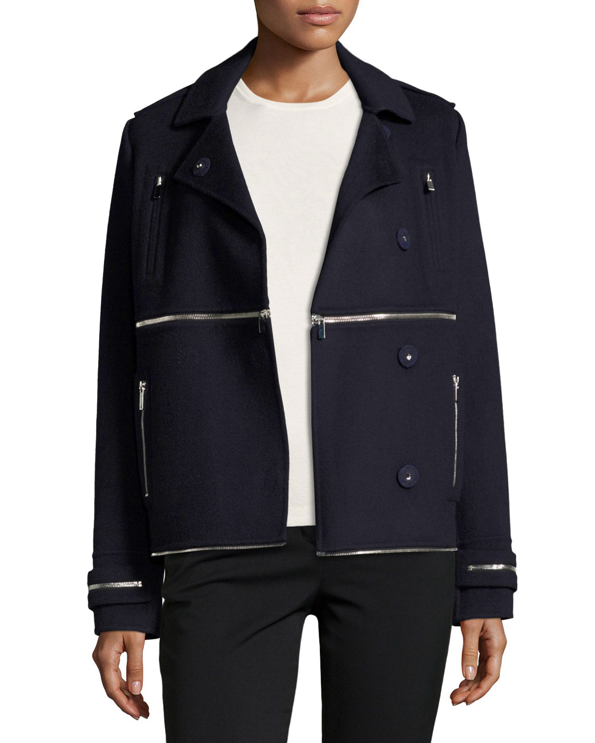 1, 2, 3 Asymmetric Convertible Coat, Royal Navy