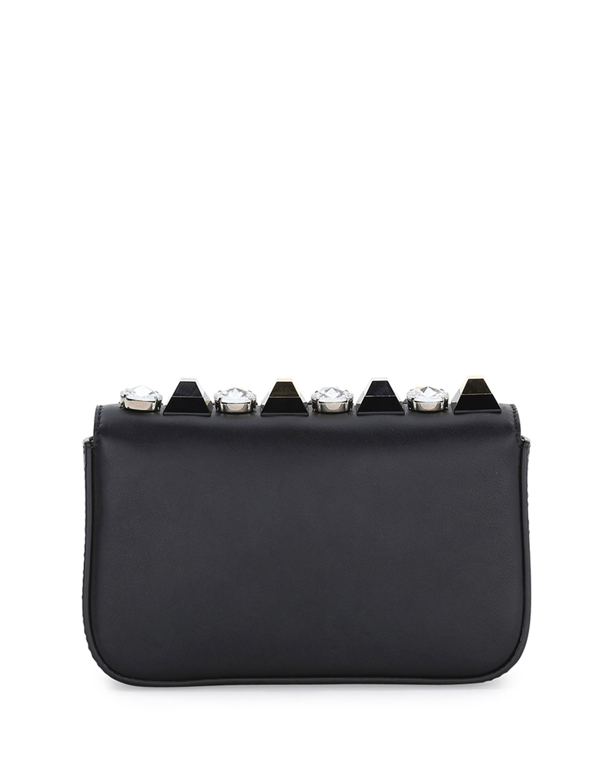 Baguette Mini Studded/Rhinestone Bag, Black Multi