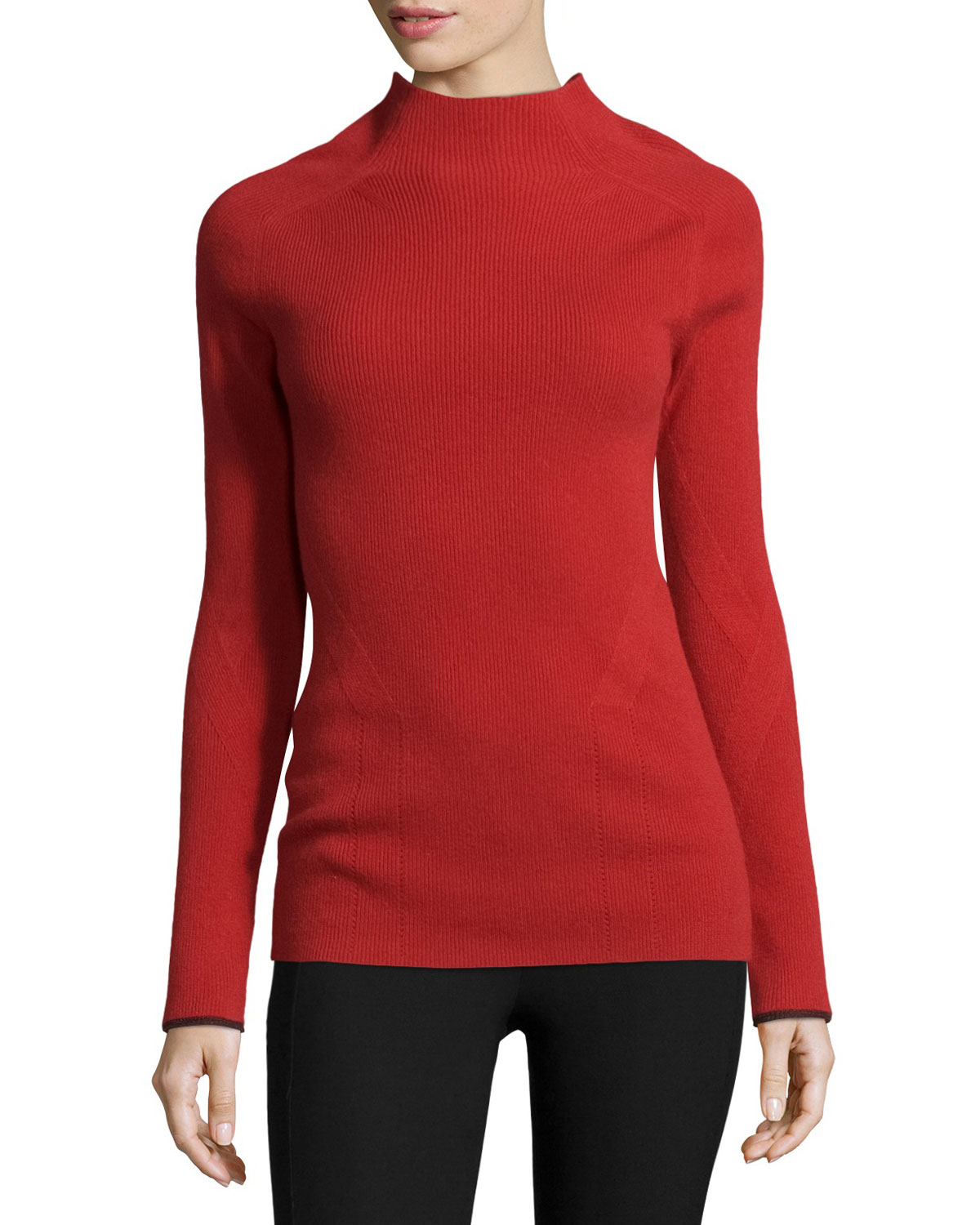 Natasha Ribbed Cashmere Sweater, Saffron