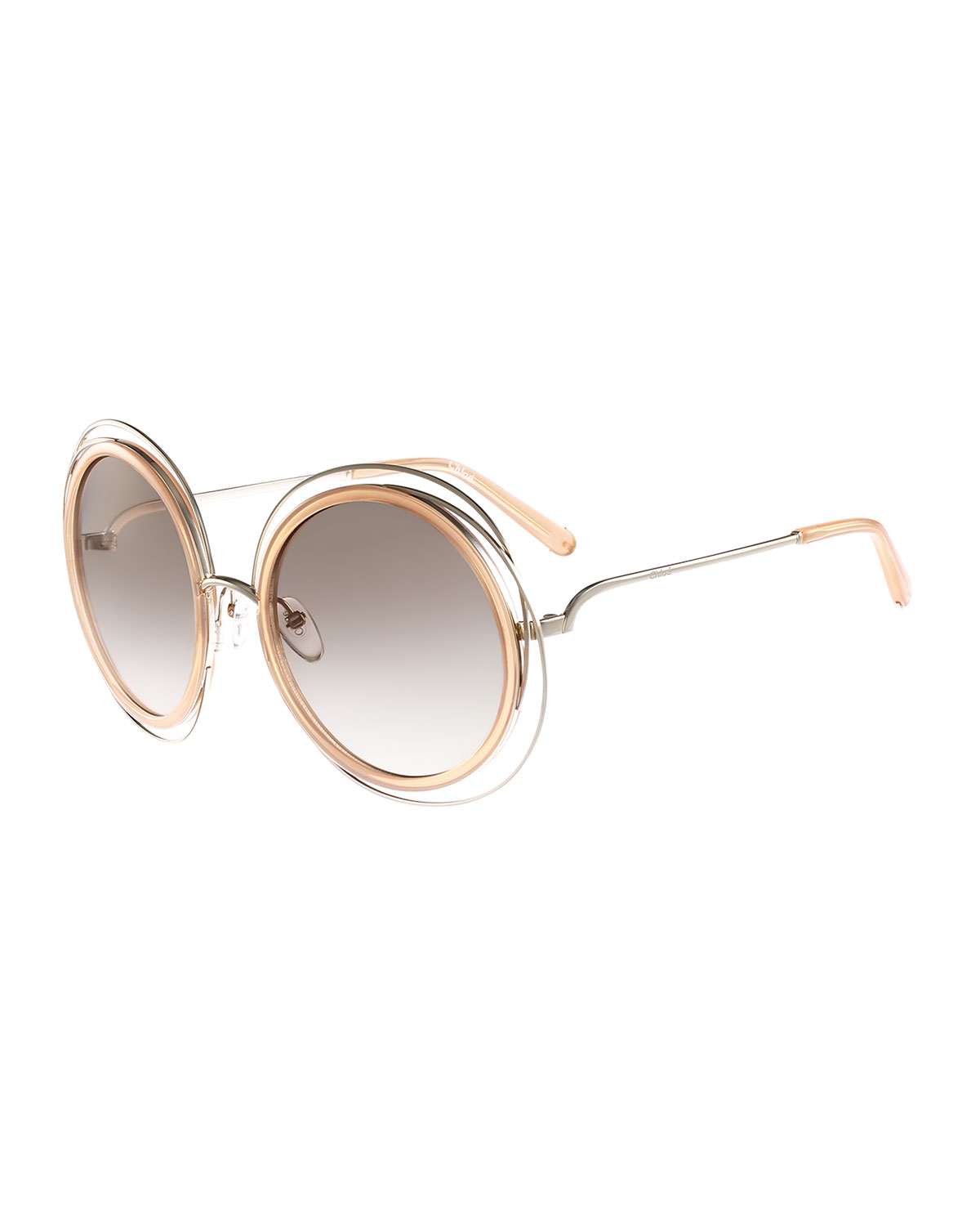 Carlina Trimmed Round Sunglasses