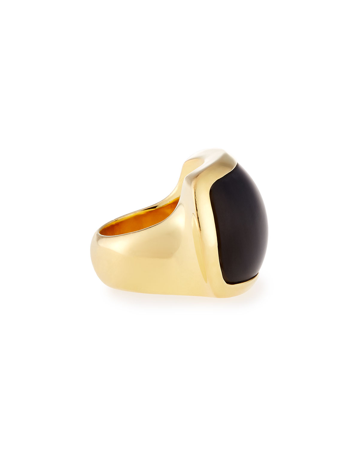 Signature Sculpt Black Horn Ring, Size 7