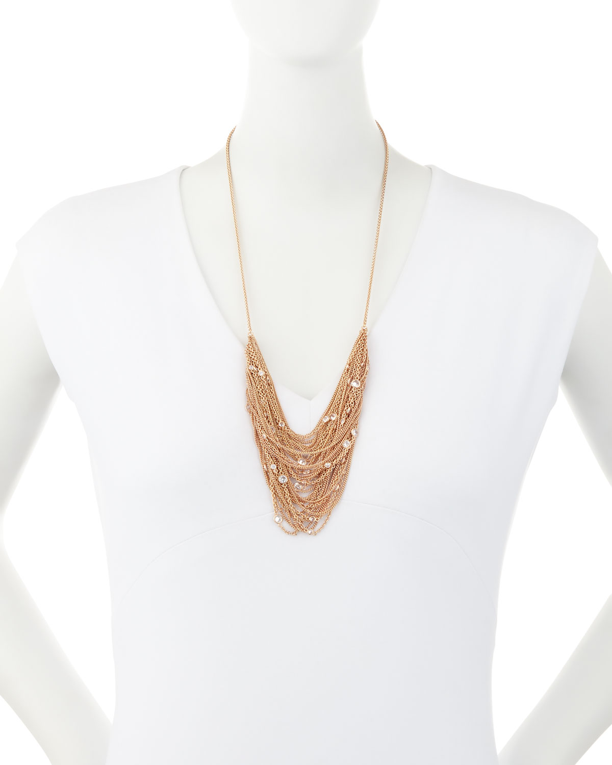 Anastasia Rose Golden Multi-Row Chain Necklace