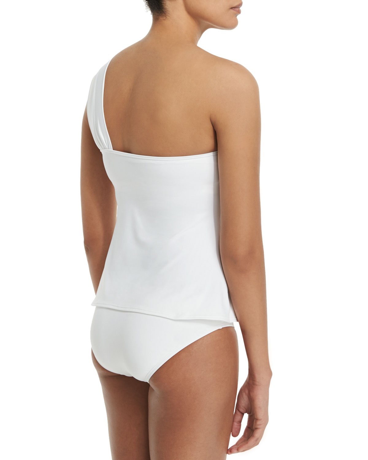 Watchband-Strap One-Shoulder Tankini Swim Top