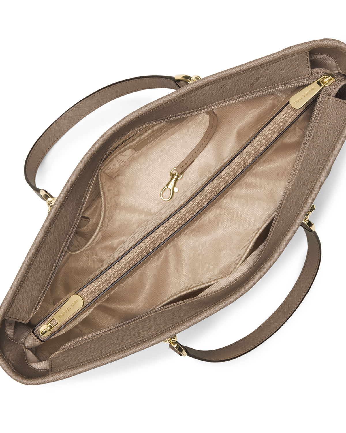 Jet Set Chain Saffiano Tote Bag, Dark Dune