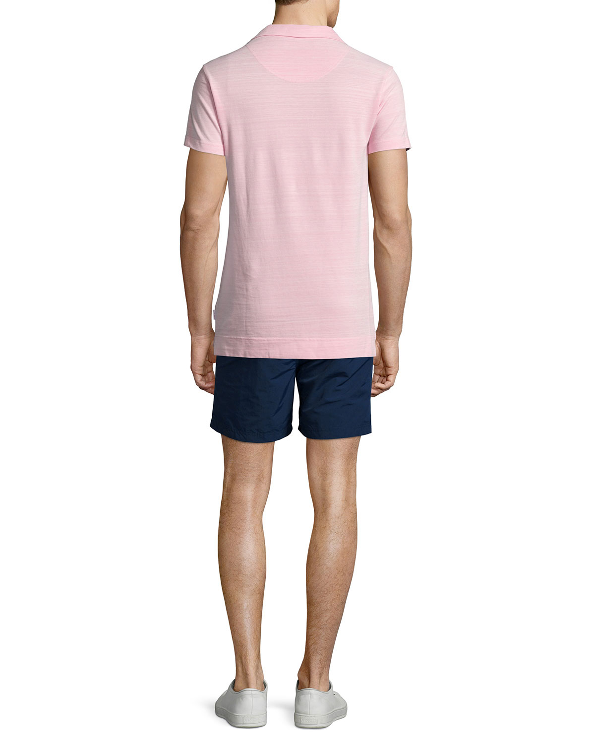 Felix Johnny-Collar Polo Shirt, Pink