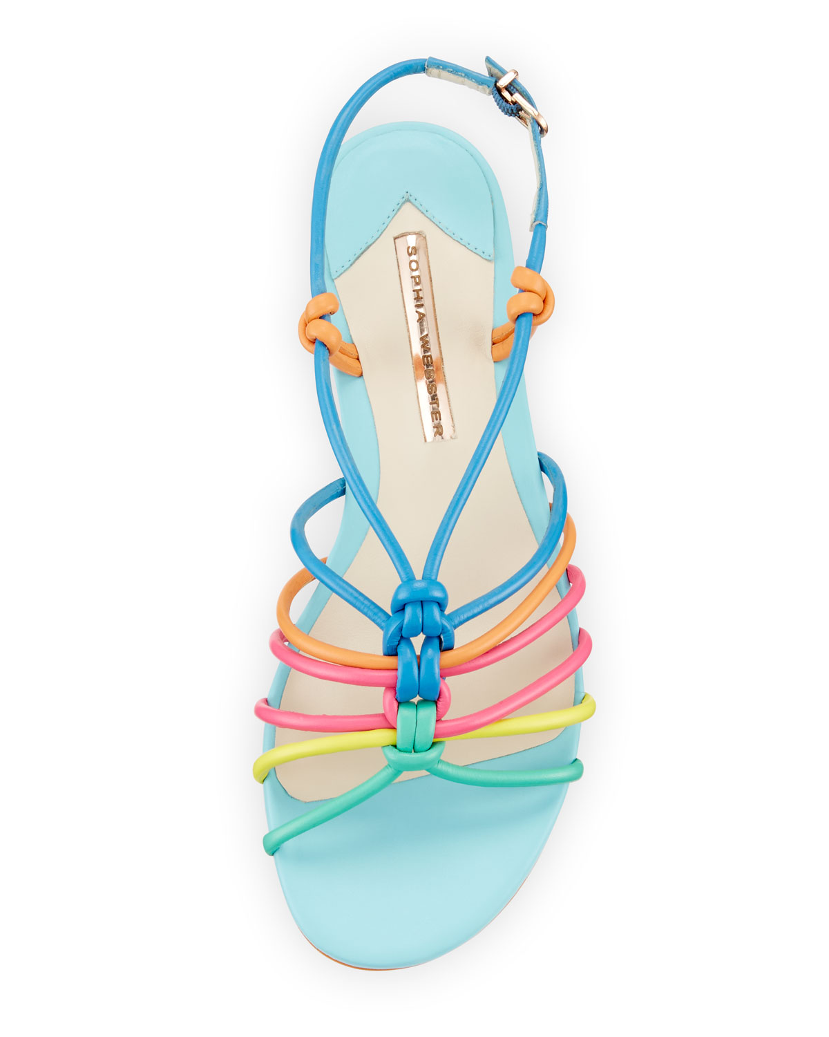 Copacabana Strappy Flat Sandal, Blue/Multi