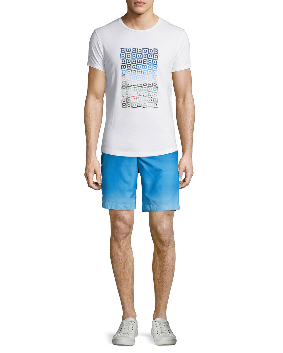 Dane Ombre Swim Trunks, Light Blue