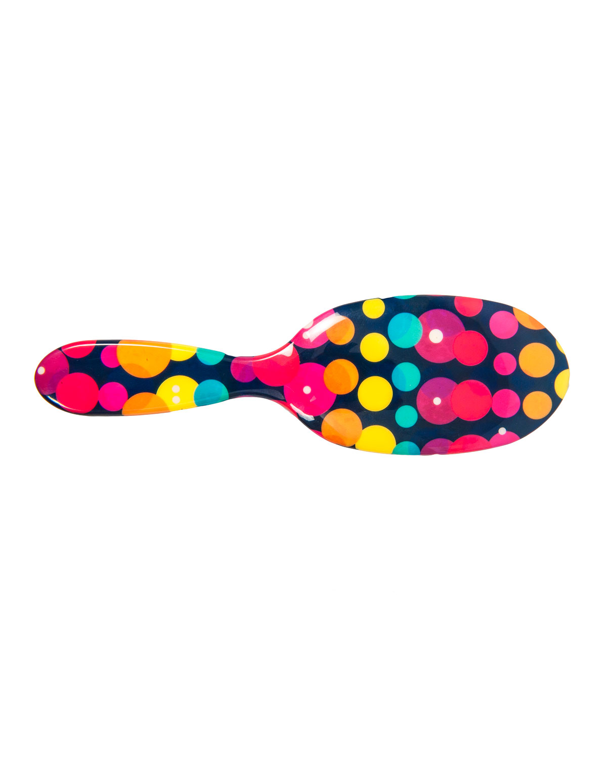 Large Black with Multicolor Dots Mixed Bristle Hairbrush