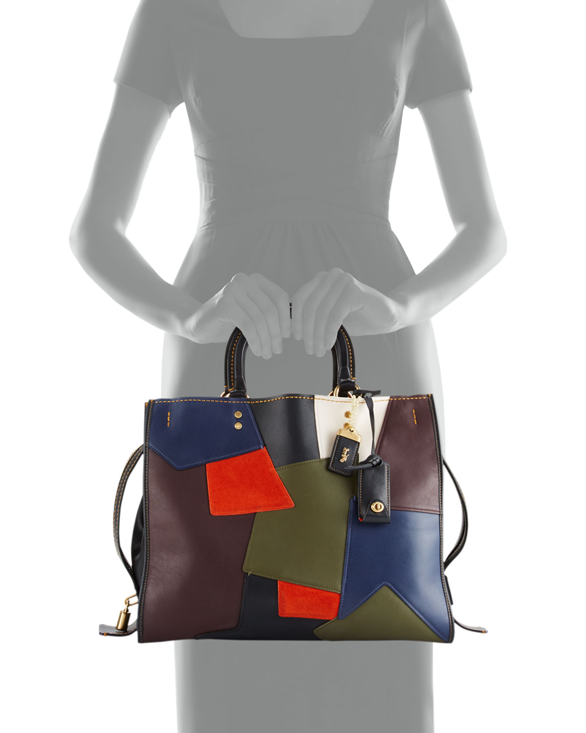 Rogue Patchwork Tote Bag, Black/Multi