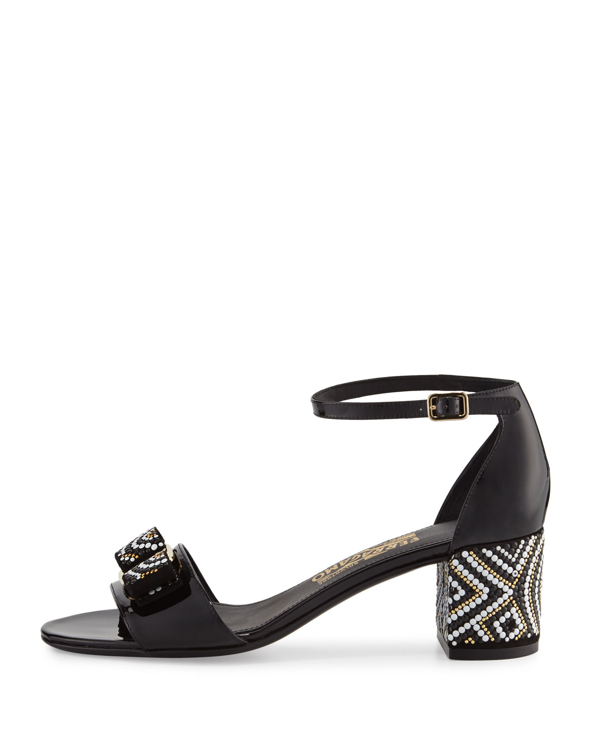 Gavina Mosaic City Sandal, Nero/Punch