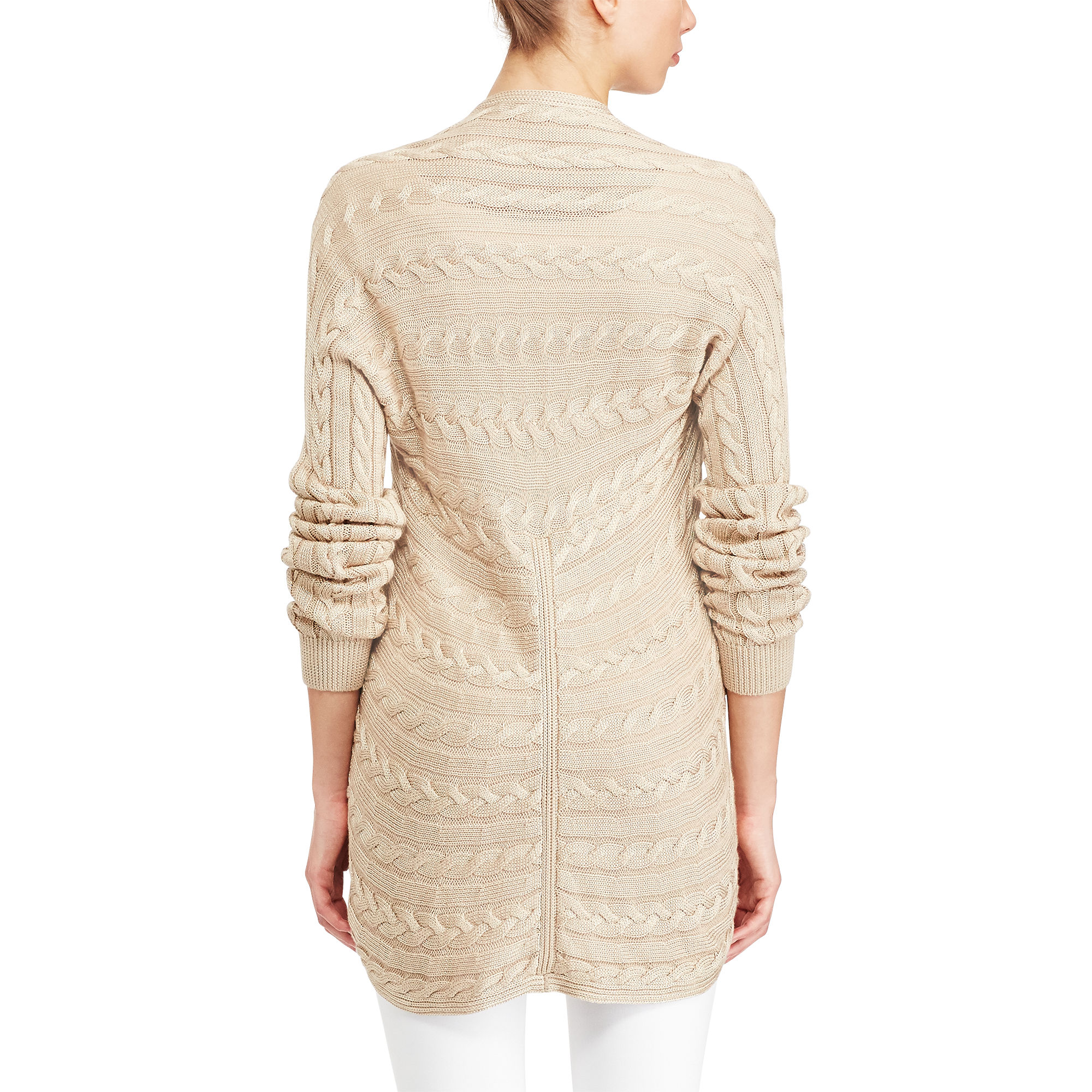 Cable-Knit Open-Front Cardigan