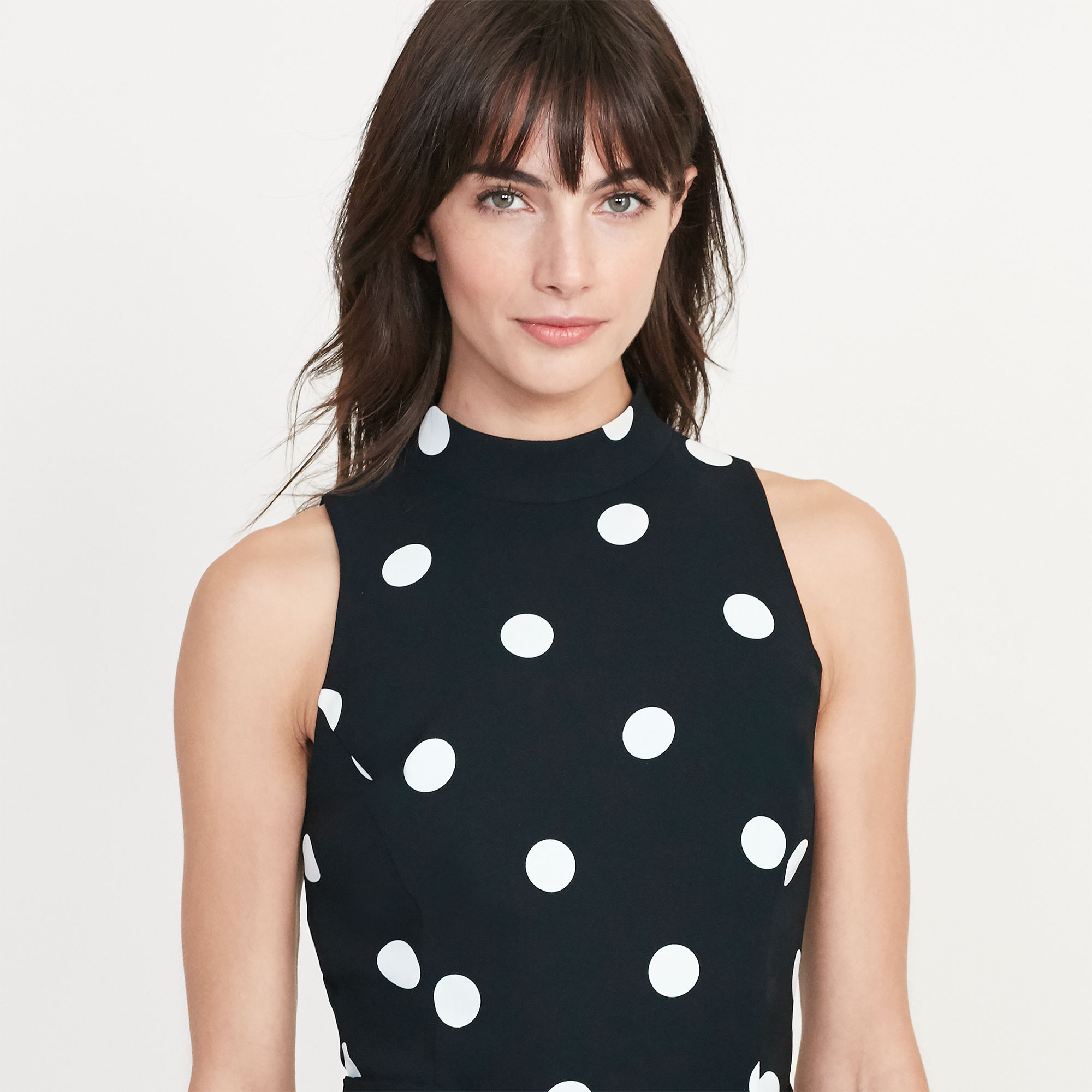 Polka-Dot Crepe Midi Dress