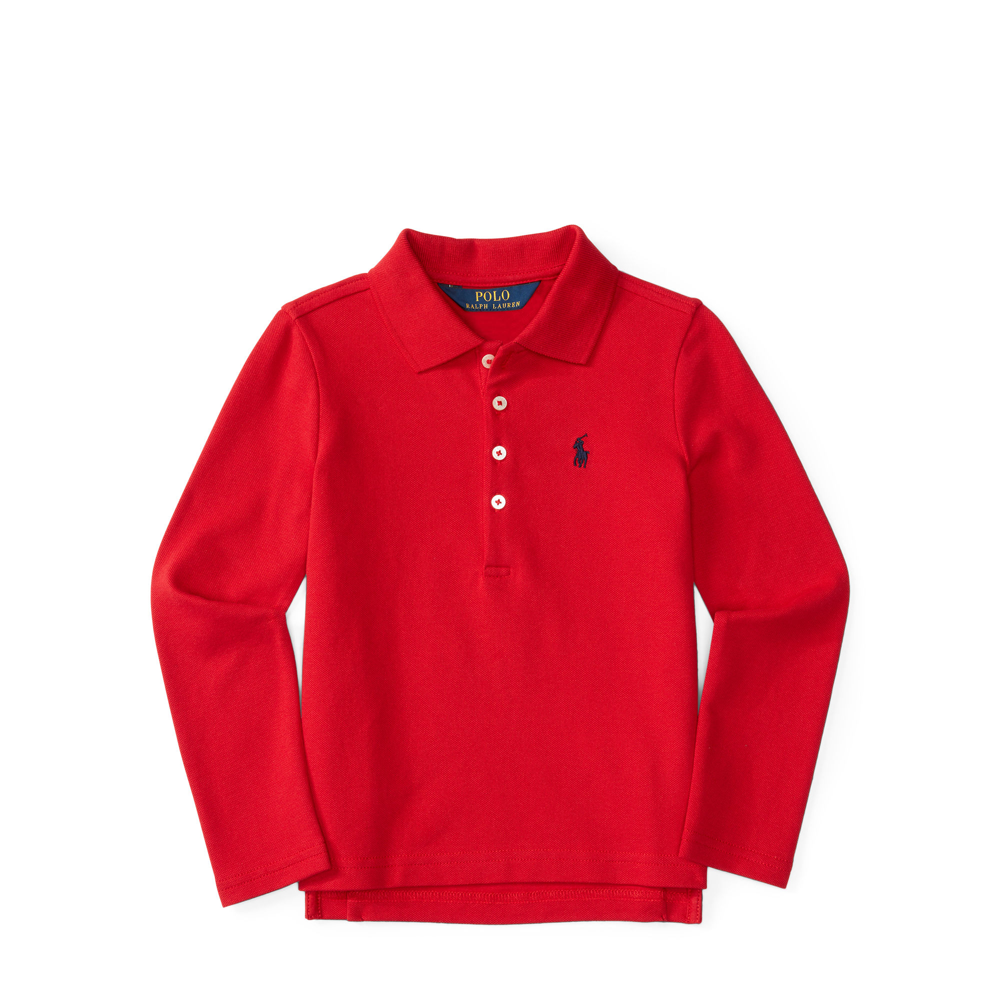 Stretch Mesh Long-Sleeve Polo