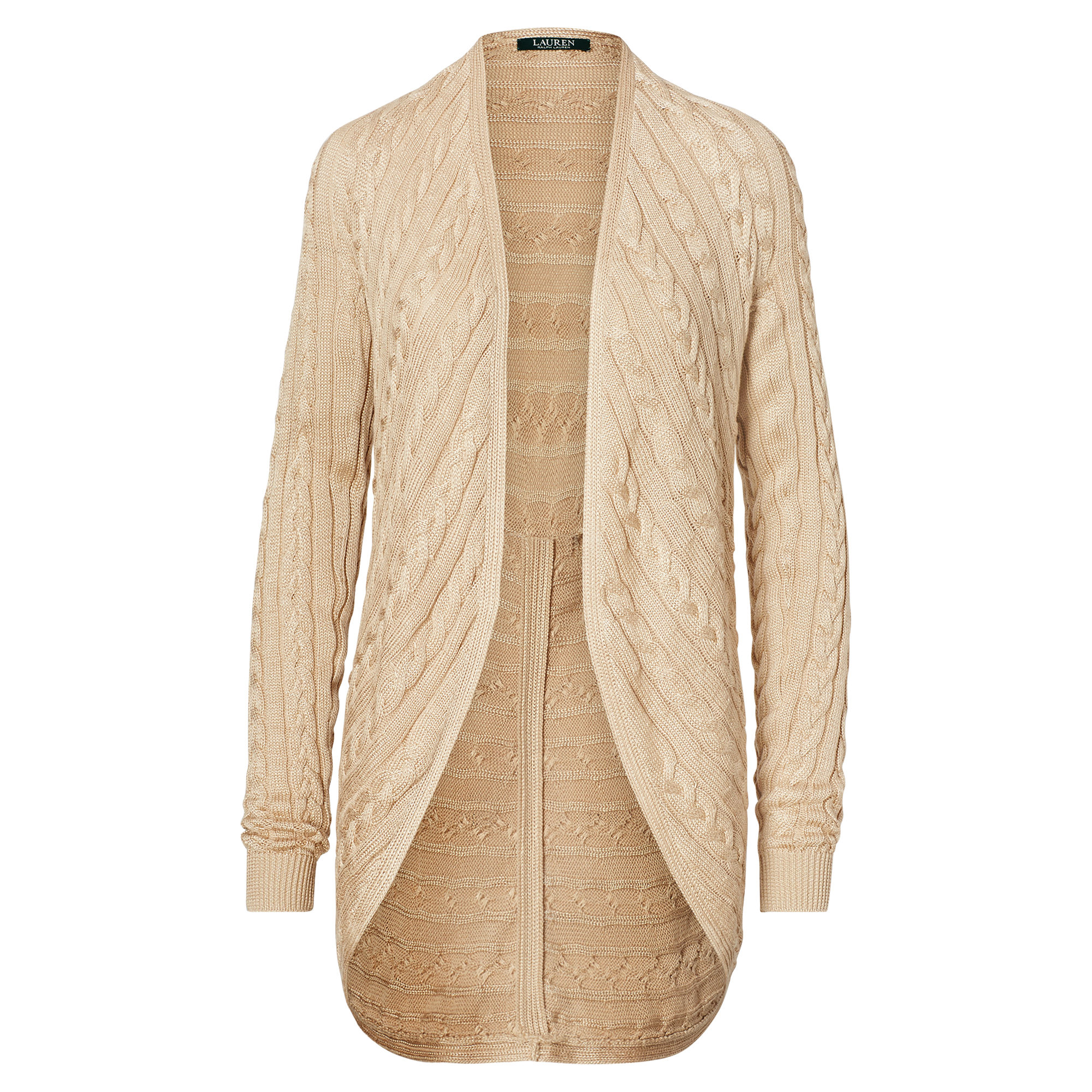 Cable-Knit Open-Front Cardigan