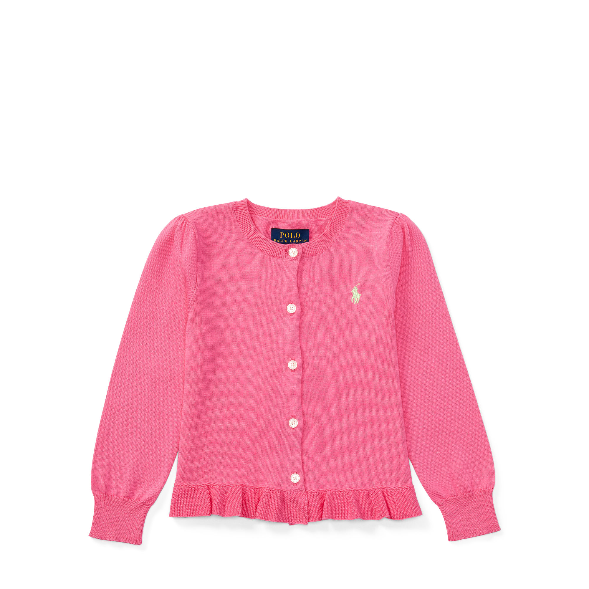 Ruffled Pima Cotton Cardigan