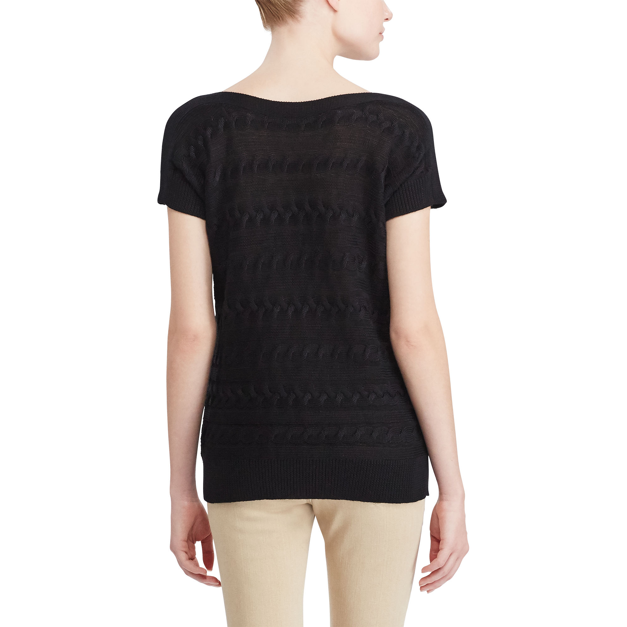 Cable Short-Sleeve Sweater