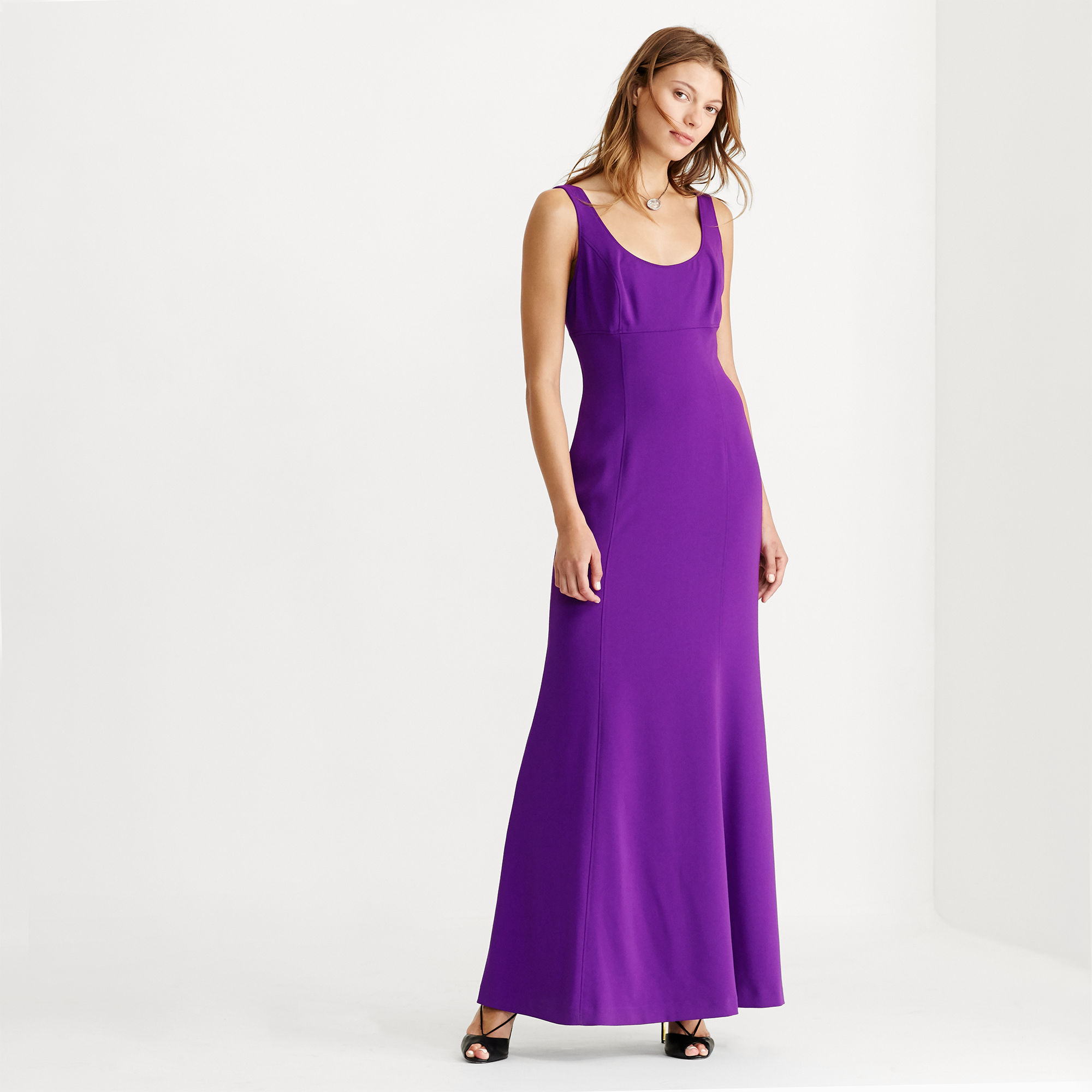 Stretch Crepe Scoop-Back Gown