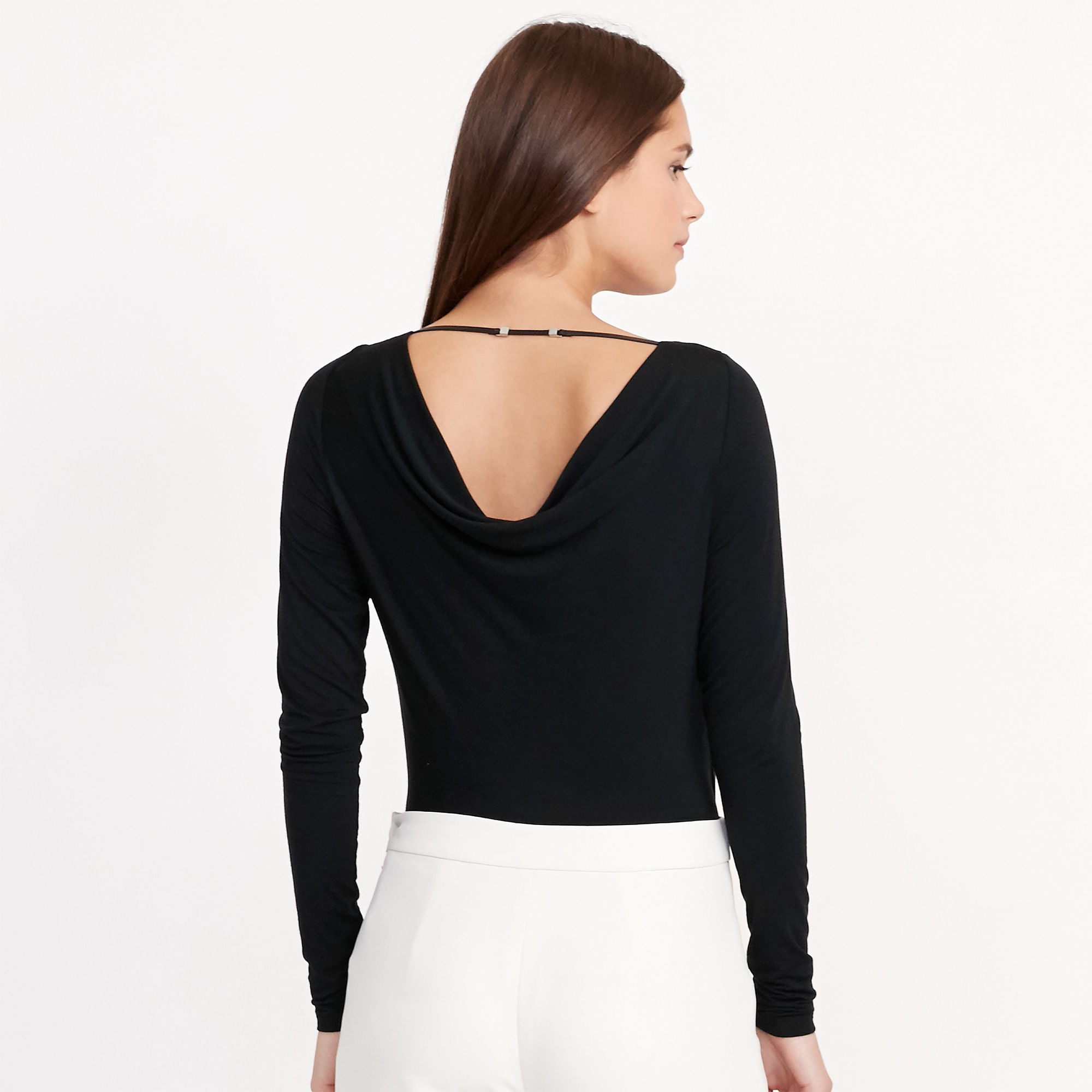 Cowl-Back Jersey Tee