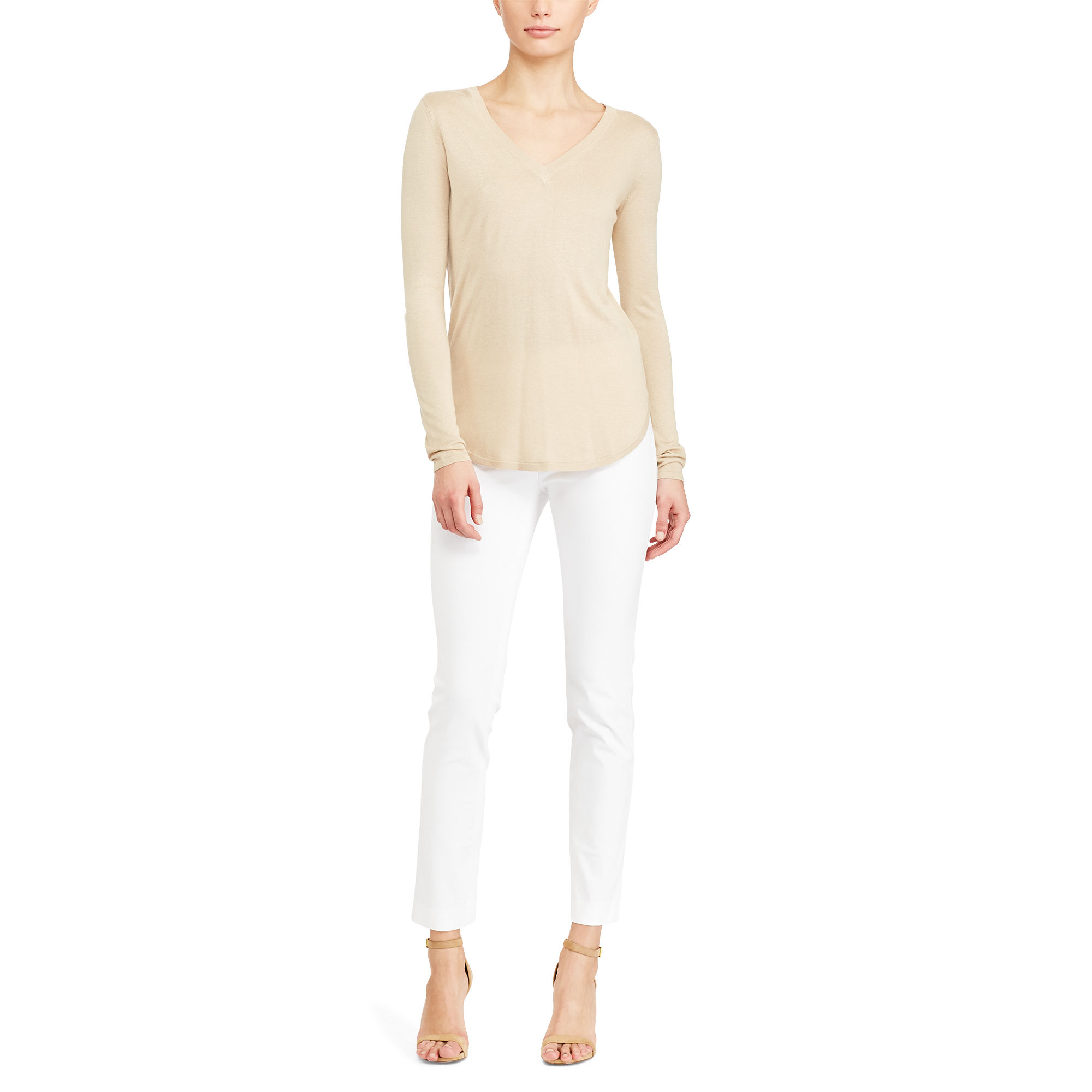 Silk-Blend V-Neck Sweater